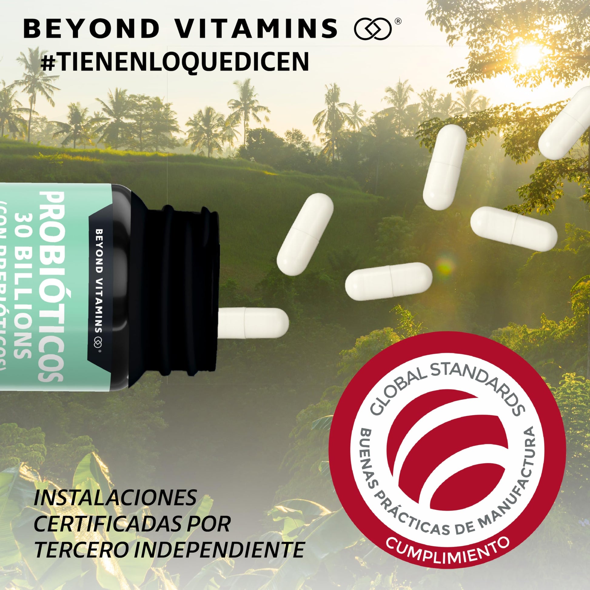 Probióticos Vegano 30 Billion UFC + Prebióticos e Inulina de Agave con Tecnología de Microencapsulación para Hombre y Mujer