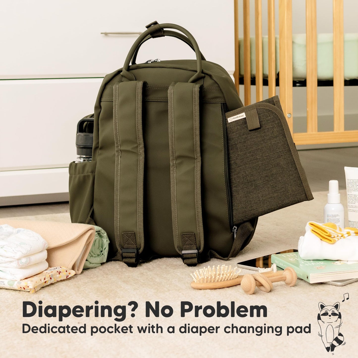 Mochila para pañales – Paquete de pañales de viaje multifuncional, bolsas cambiadoras de maternidad para bebé, capacidad compacta de 18 l, piel sintética, impermeable, unisex, elegante bolsa para