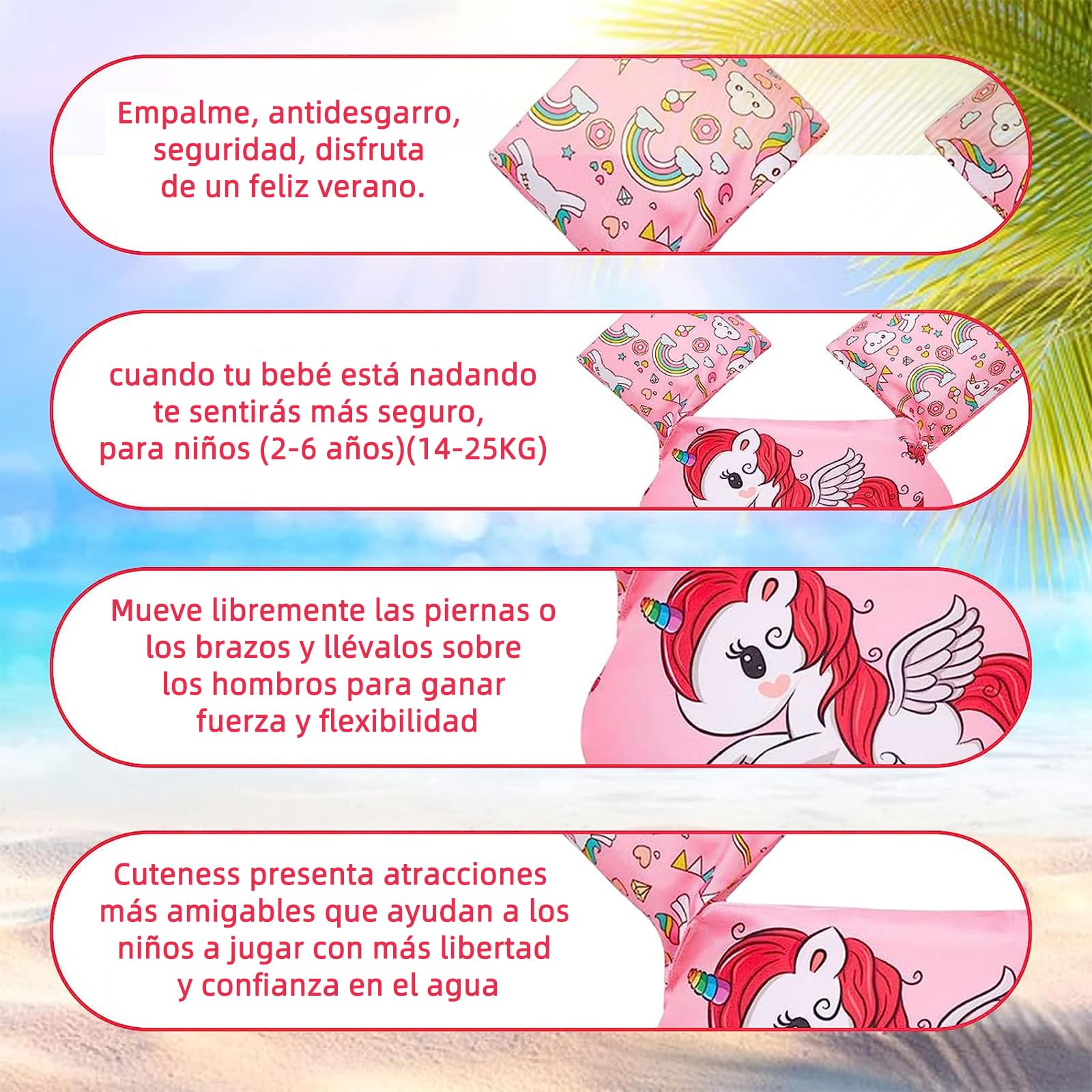 Salvavidas Chaleco de Natación Ajustable para Niños 2 a 6 Años