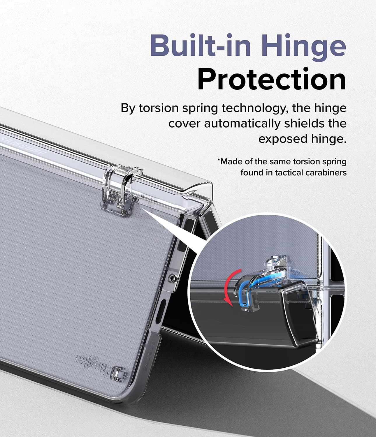 Funda Slim Hinge Ringke Clear Compatible Samsung Galaxy Z Fold 5 5G Tecnología Transparente Carcasa Sólida a Prueba de Choques