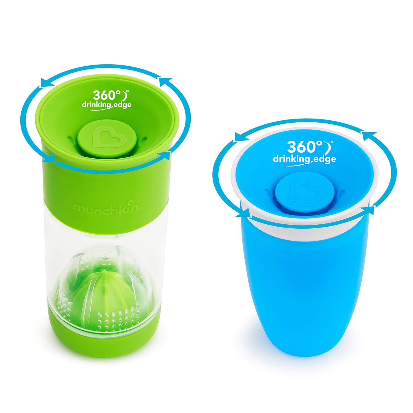 Munchkin It's a Miracle! Gift Set, Includes 10oz Miracle Cup and 14oz Miracle Fruit Infuser, Blue/Green