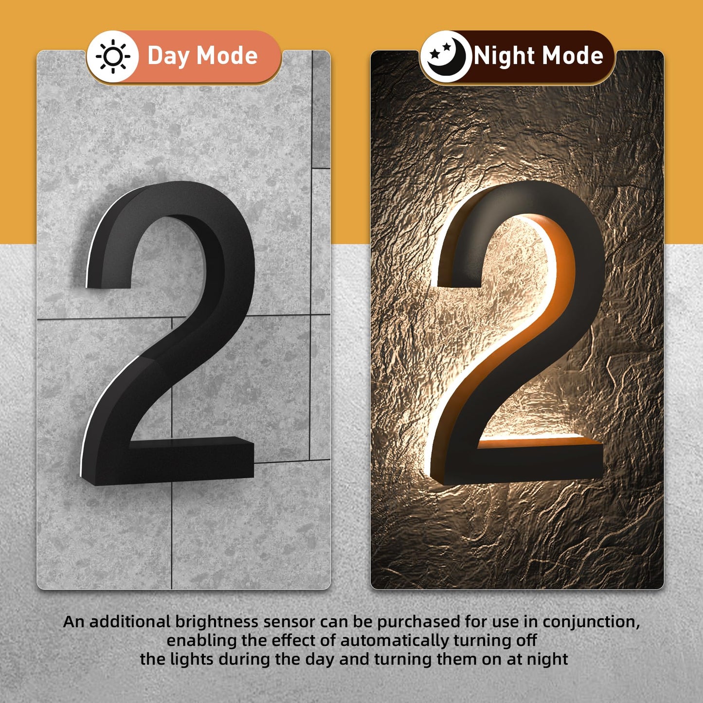 Números de Casa MIDIT Acero Inoxidable LED Retroiluminados 7 Pulgadas