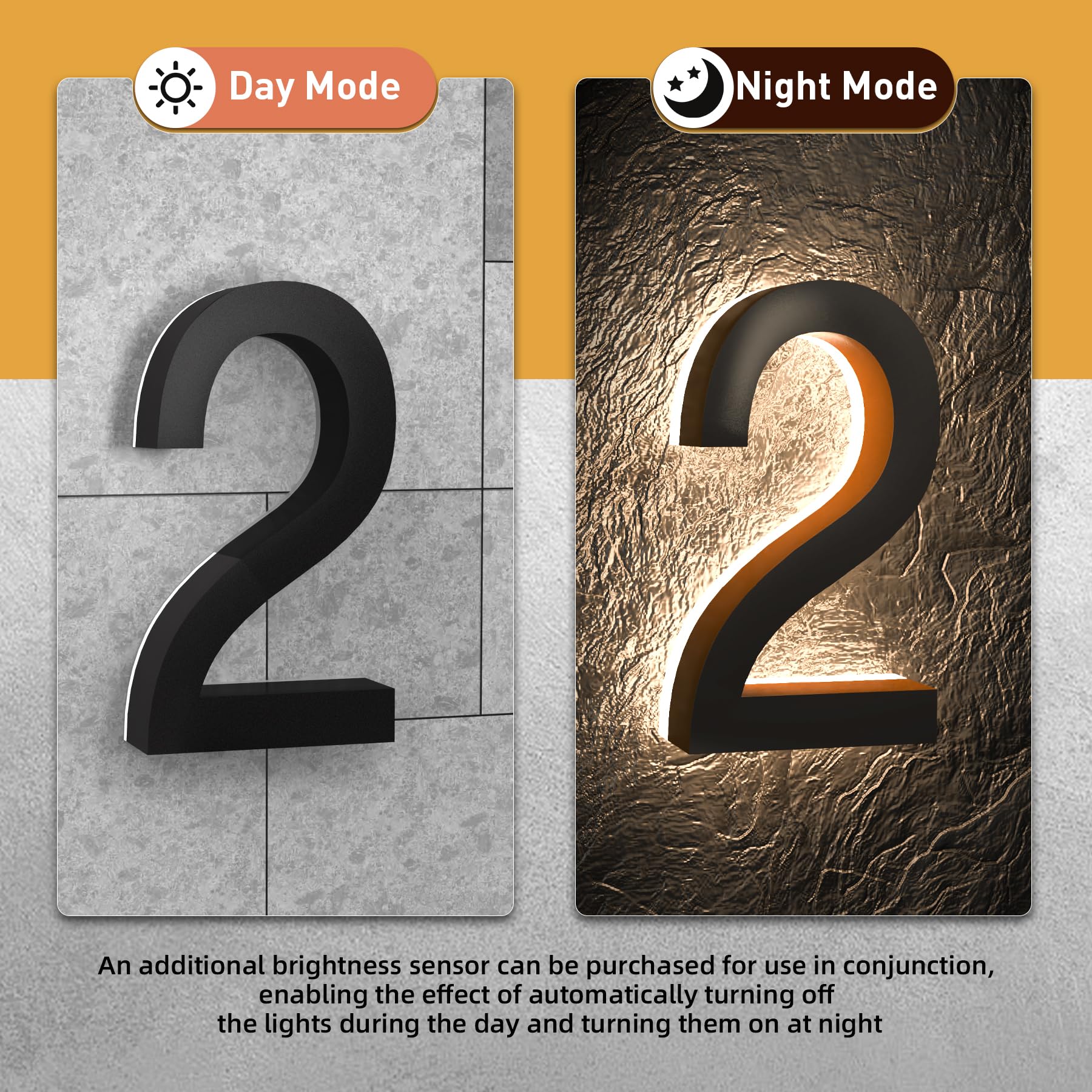 Números de Casa MIDIT Acero Inoxidable LED Retroiluminados 7 Pulgadas