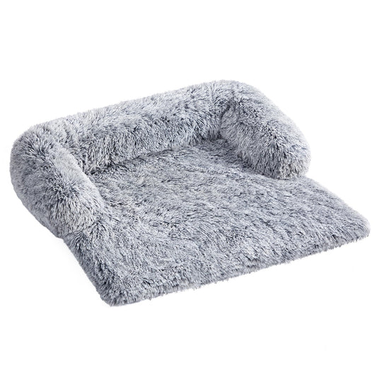 Feandrea Cama para Perros, Funda Protectora para Sofá, 95 x 85 x 16 cm, Tela de Felpa, L, para Perros Medianos,Gris Ombré MPGW222G01