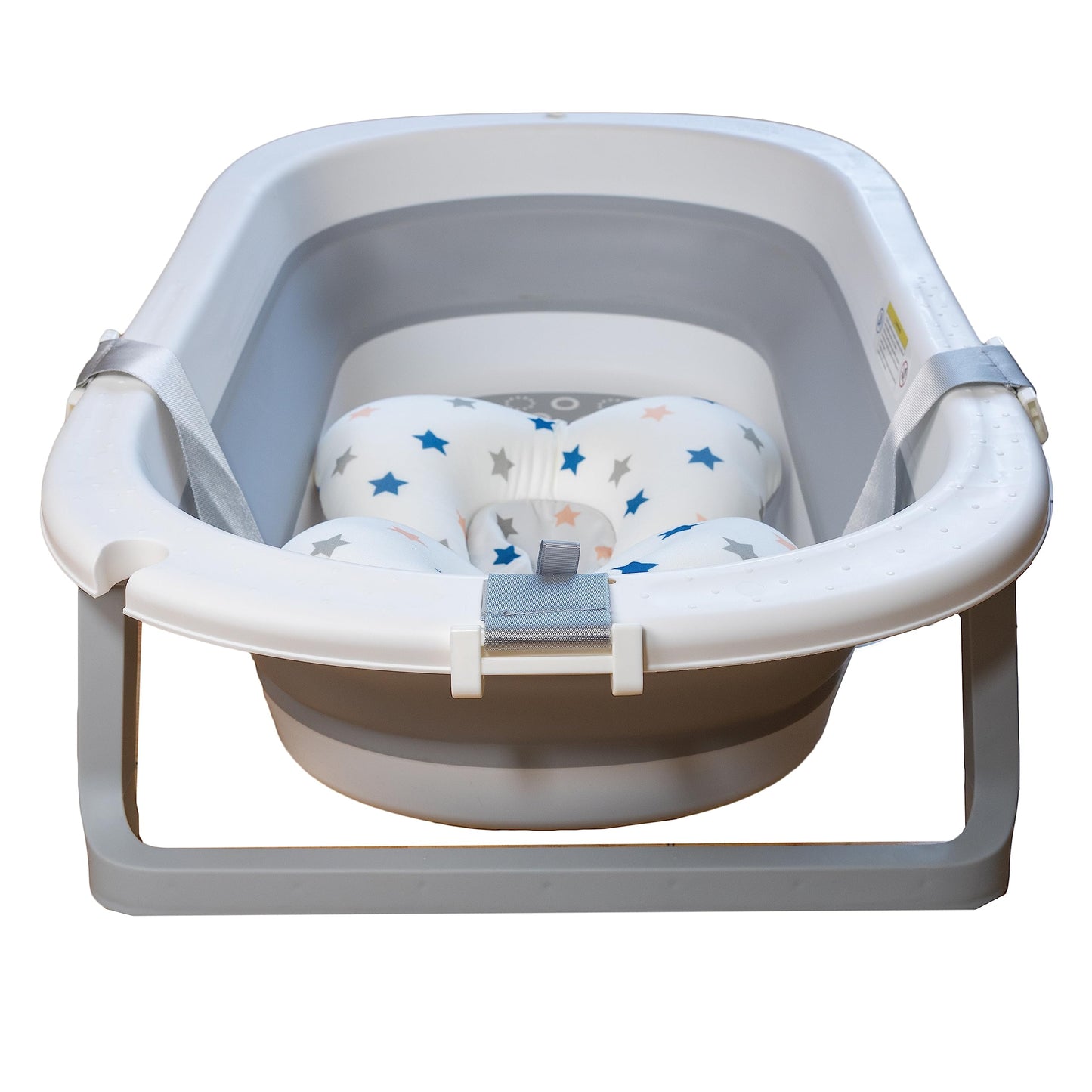 Bañera Plegable PAPU BABY Gris con Cojin para Bebés y Niños Pequeños