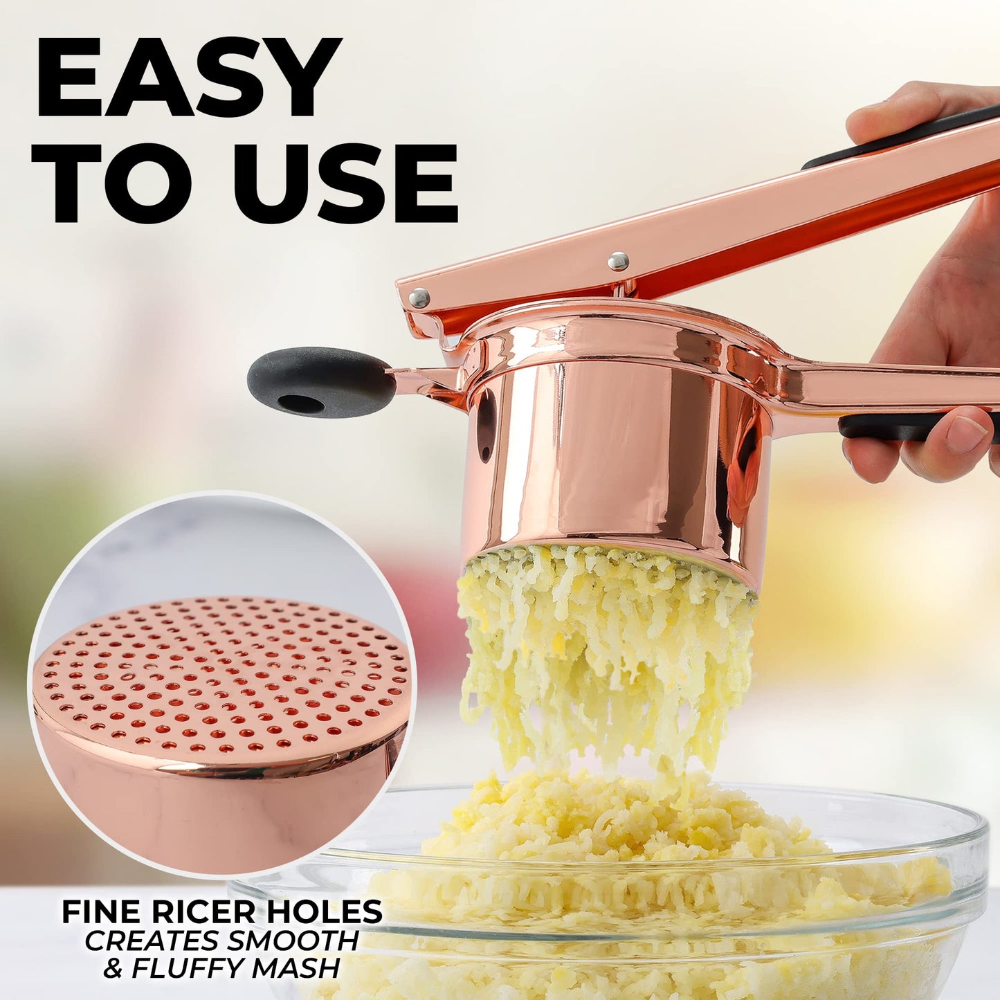 Rizador de Patatas Zulay Kitchen Acero Inoxidable Disco Fijo grande de 15 Onzas para Cocina