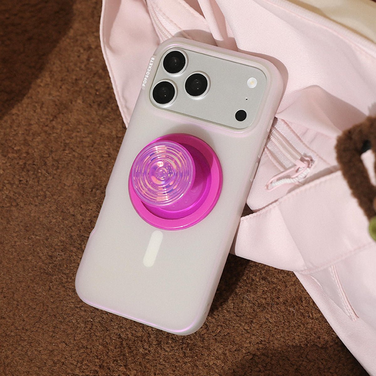 Agarre para Teléfono PopSockets MagSafe absenta Iridiscente Ondulada con Soporte Magnético Seguro y Manos Libres Compatible con Carga Inalámbrica