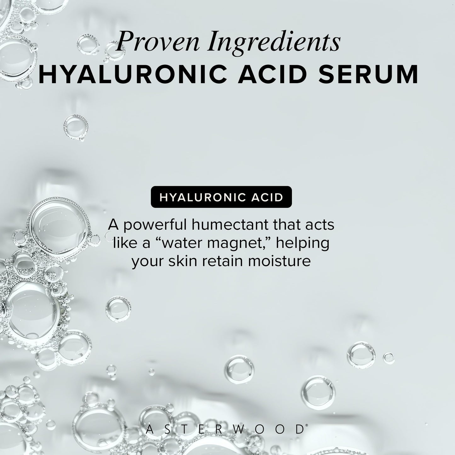 Asterwood Naturals- Ácido Hialurónico Sérum 30 ml - Hidratante y Nutritivo