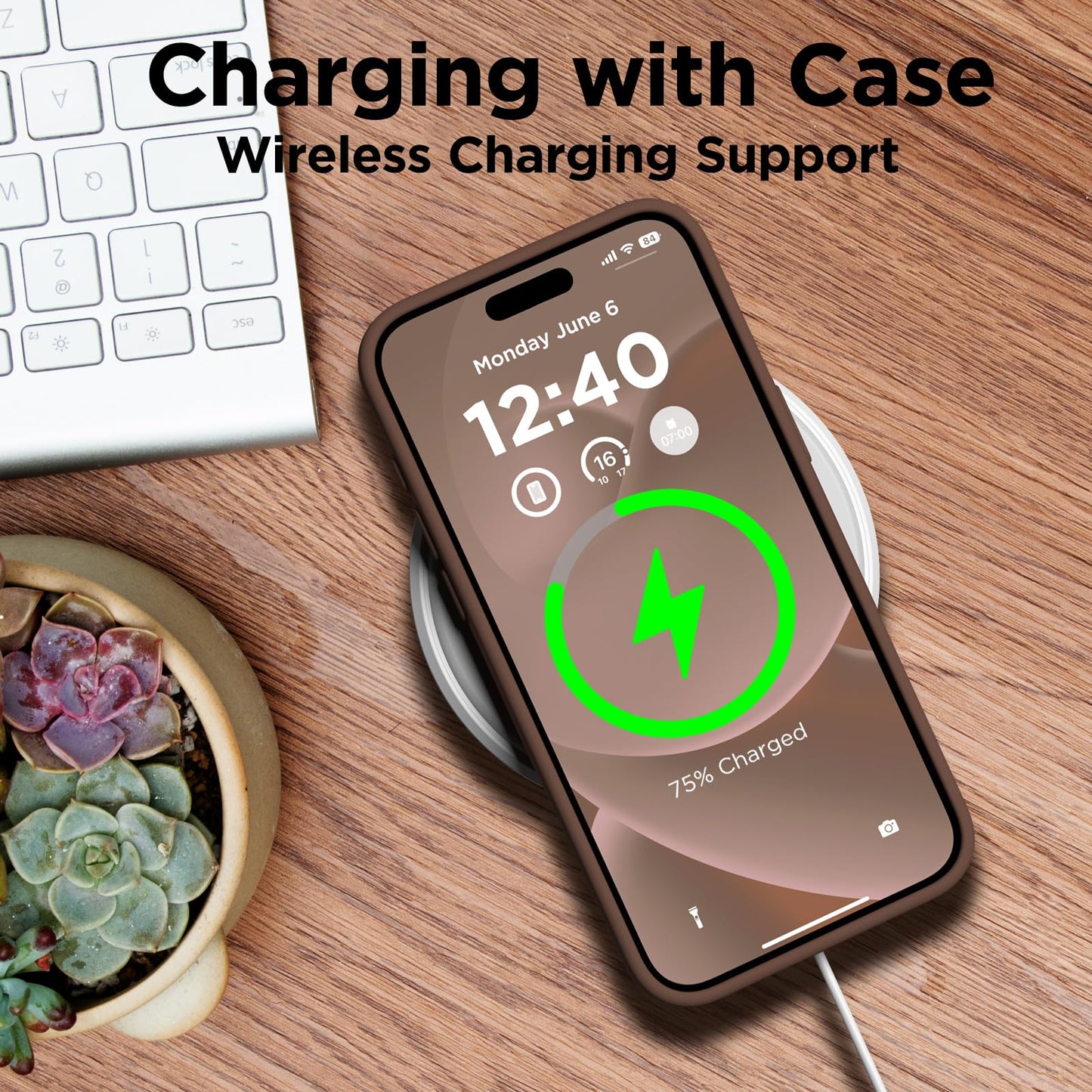 COFFKER - Funda compatible con iPhone 15 Pro, funda de silicona líquida, cuerpo completo, a prueba de golpes, funda delgada y delgada para teléfono con forro de microfibra suave antiarañazos, color