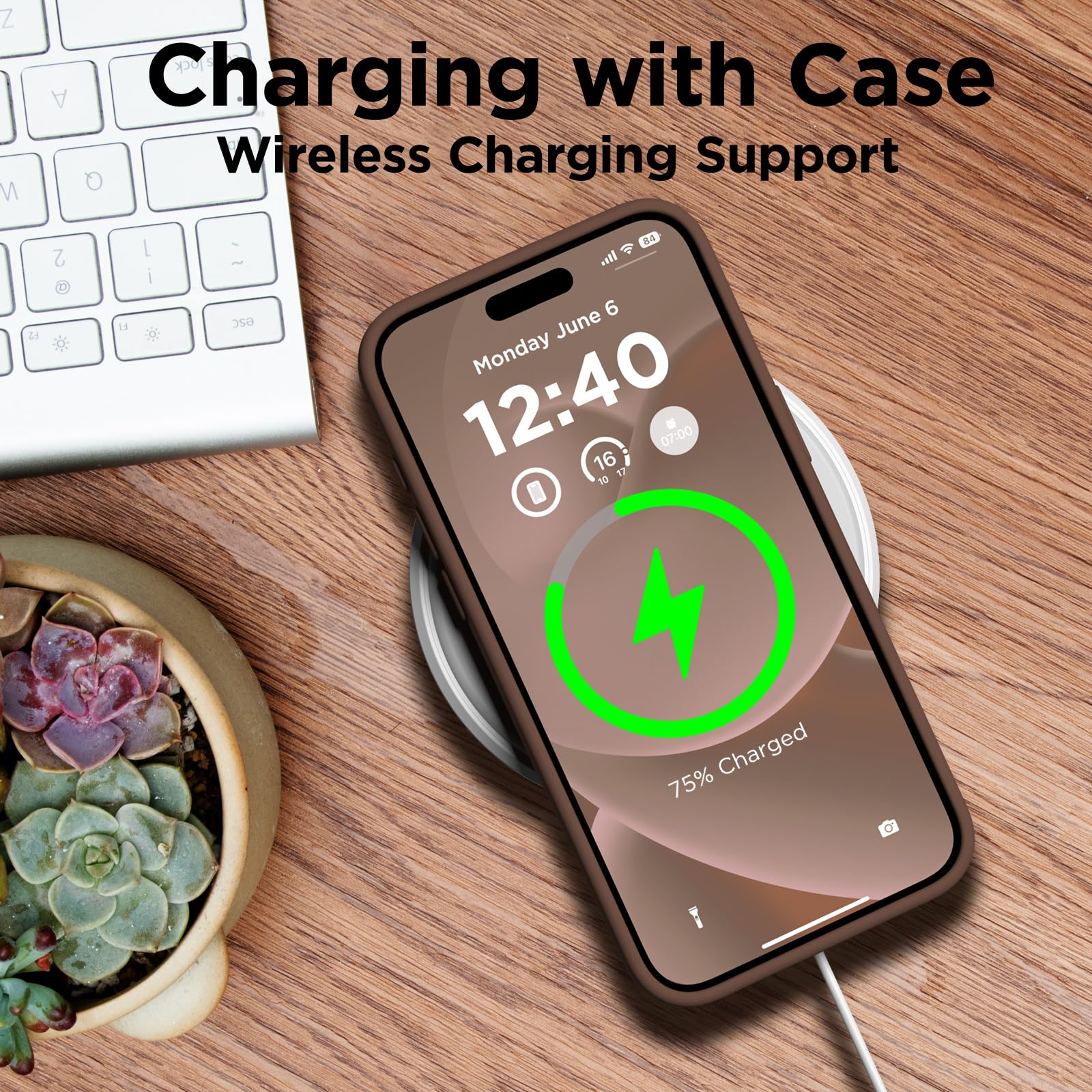 COFFKER - Funda compatible con iPhone 15 Pro, funda de silicona líquida, cuerpo completo, a prueba de golpes, funda delgada y delgada para teléfono con forro de microfibra suave antiarañazos, color