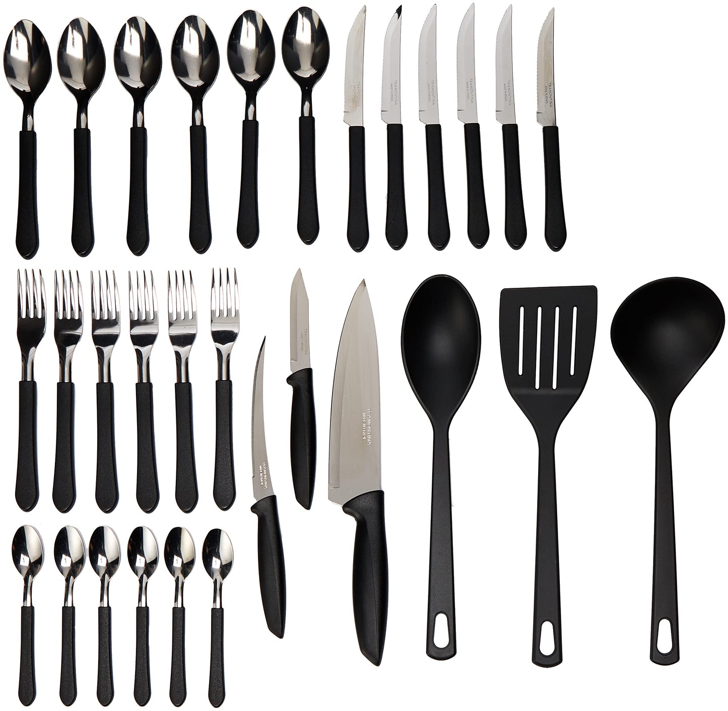 Batería de Cocina Tramontina Bremen Negro Antiadherente de Aluminio 38 Piezas