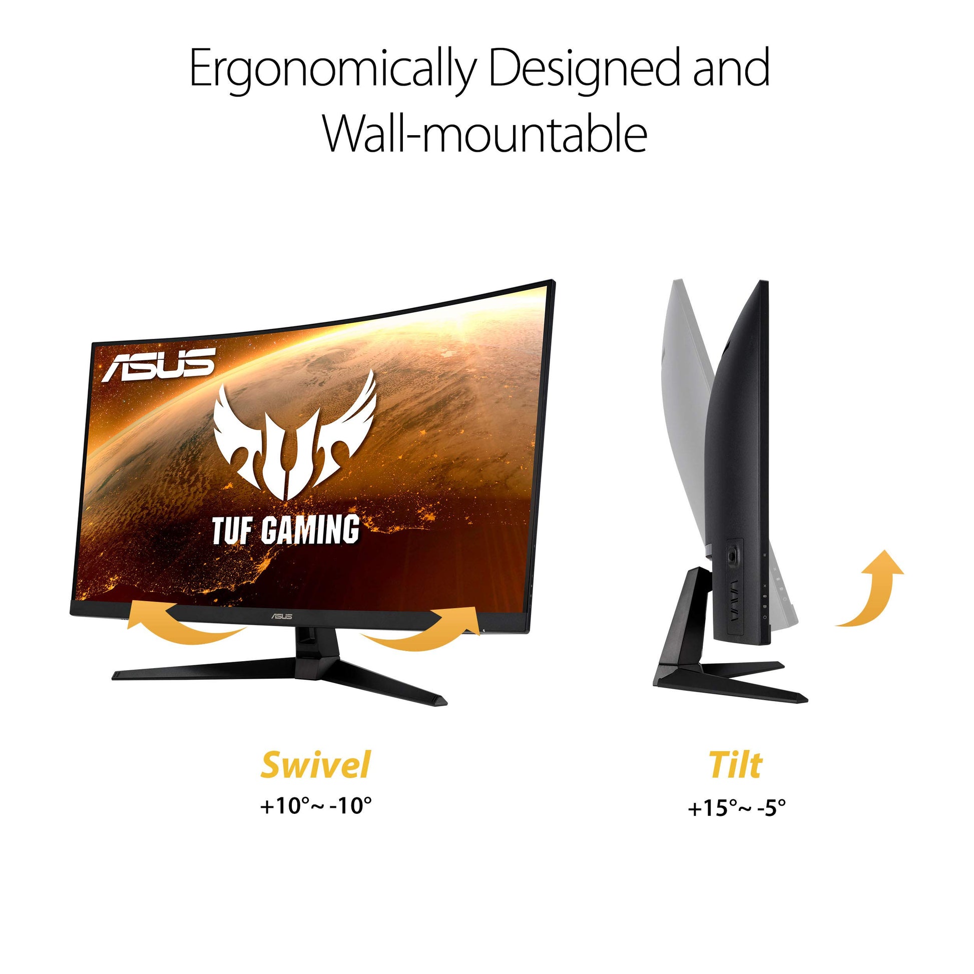 Asus Monitor gamer VG32VQ1B, 31.5" WQHD, 165 Hz, 1 ms, FreeSync Premium/ Adaptive-sync, Extreme Low Motion Blur, HDR10, HDMI, DisplayPort