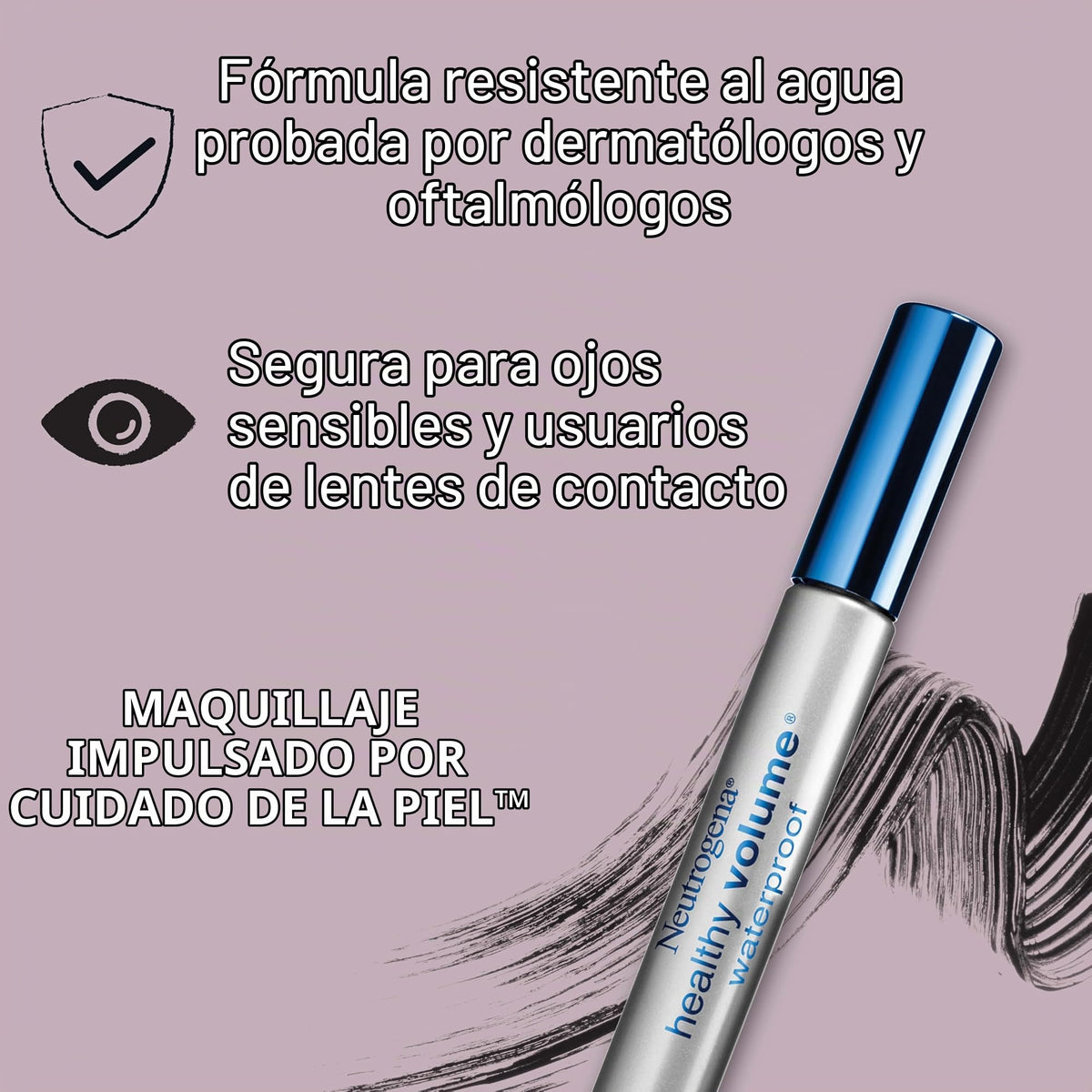 Neutrogena Healthy Volume Waterproof Mascara, Black/Brown 08, .21 Oz. (Pack of 2)