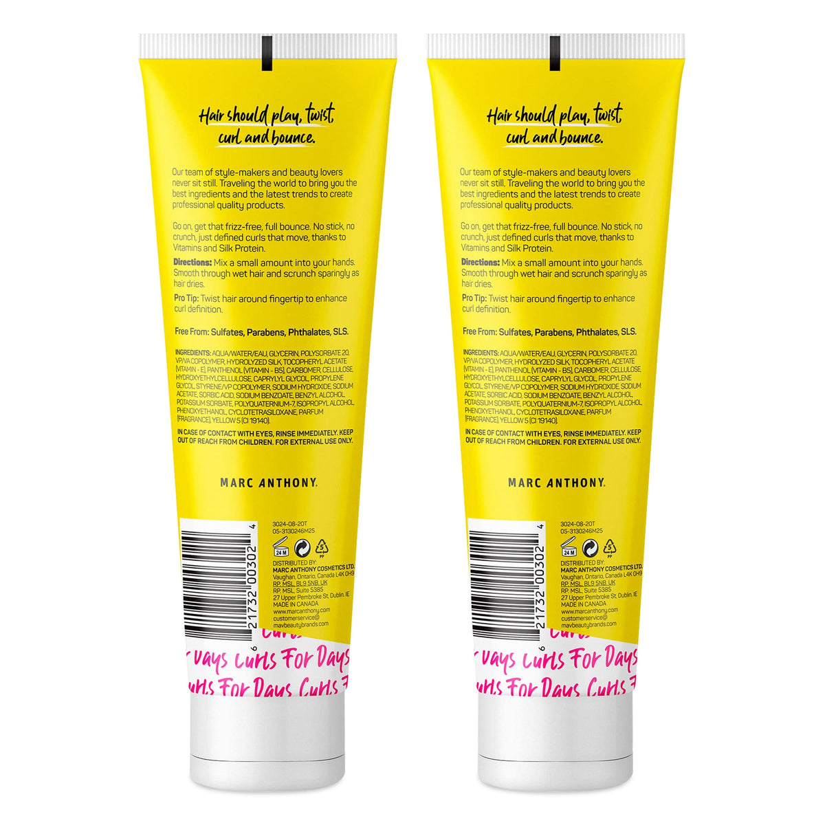Marc Anthony Strictly Curls Curl Defining Styling Lotion, 8.3 Ounce Tube, 2 count