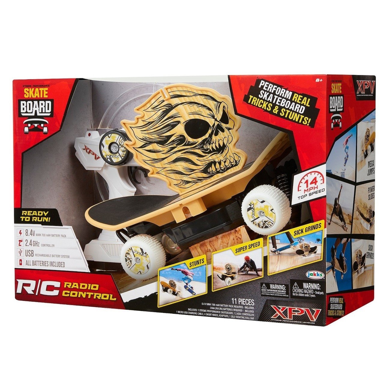 Monopatín XPV Xtreme Performance Negro con Mando a Distancia 2,4 GHz