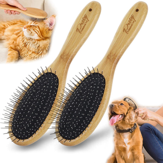 Genérico Cepillo para Perro Pelo Largo 17 mm - Cepillo Mantequilla para Perro Pomerania, Colección Original - Masaje, Baño y Eliminación de Pelo Suelto (2 Unidades (Ahorro))