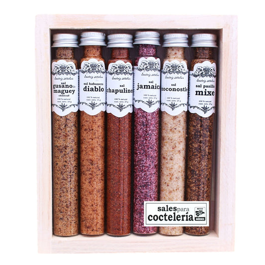 Sales de Coctelería Mexicanas 100% Naturales Variadas en Caja
