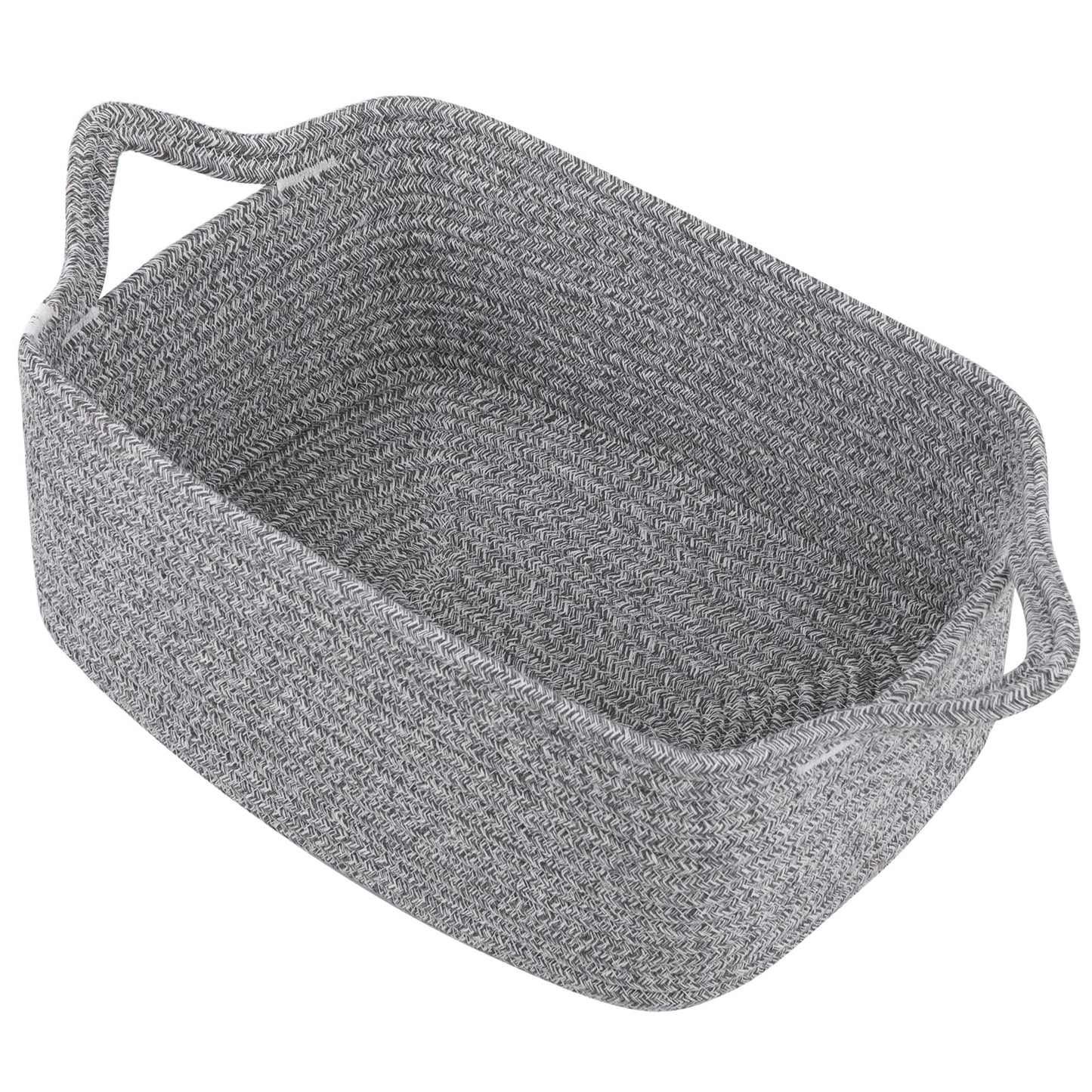 OIAHOMY - Cesta de regalo vacía con bolsas de regalo y cintas, cesta de cuerda para baby shower, cesta de almacenamiento con asas para guardería, cesta de juguetes para mascotas, color gris