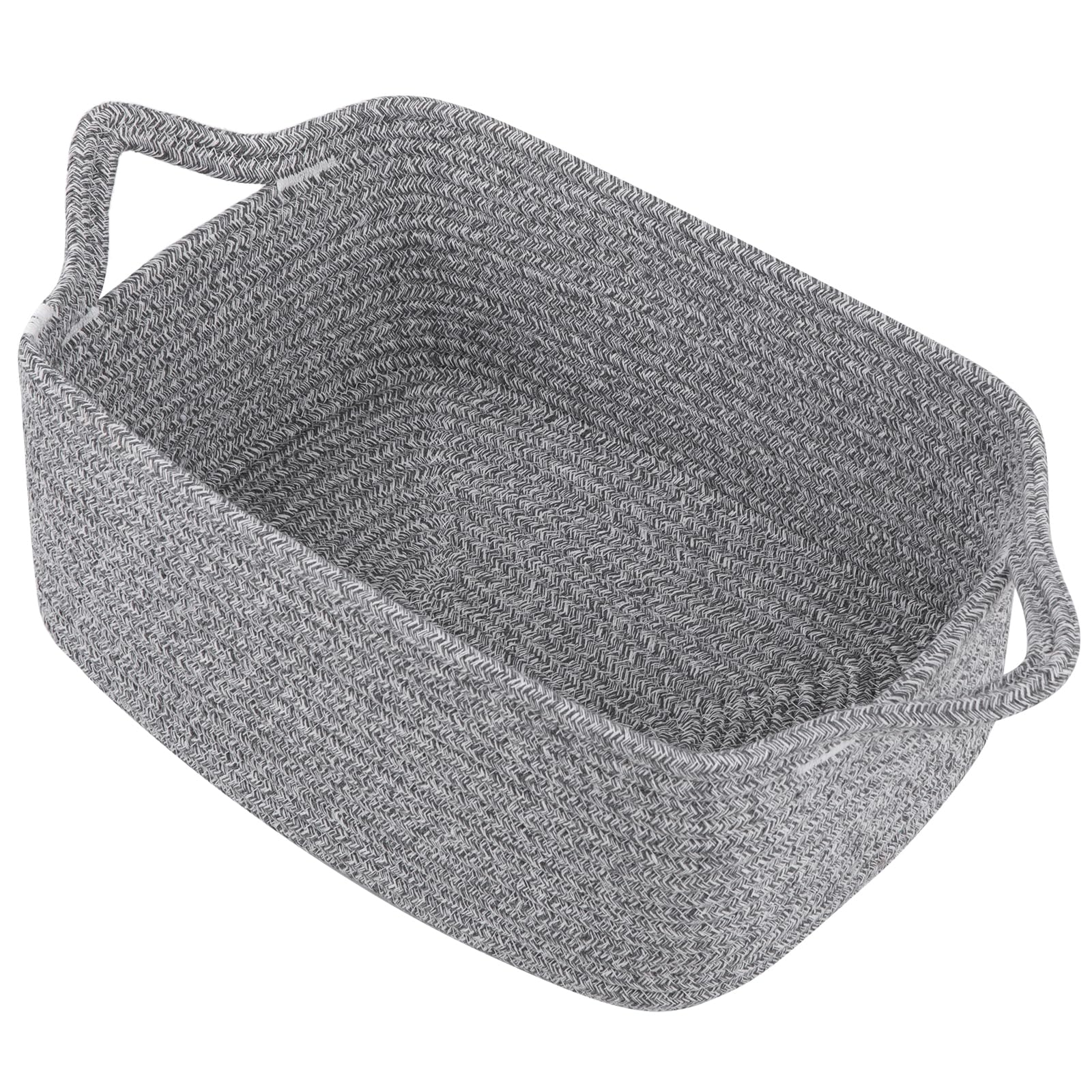 OIAHOMY - Cesta de regalo vacía con bolsas de regalo y cintas, cesta de cuerda para baby shower, cesta de almacenamiento con asas para guardería, cesta de juguetes para mascotas, color gris