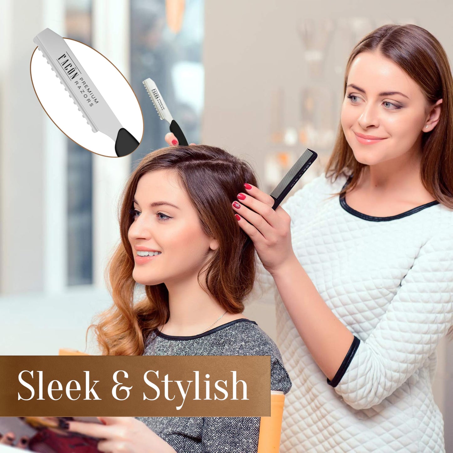 Maquinilla de afeitar profesional de Facón para estilizar el cabello y texturizar el cabello + 10 cuchillas de repuesto