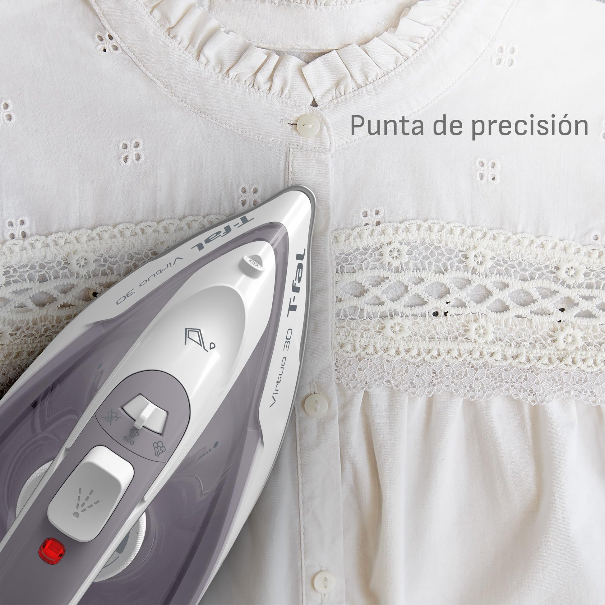 Plancha de Vapor T-fal gris con Suela de Cerámica y Cable Retráctil