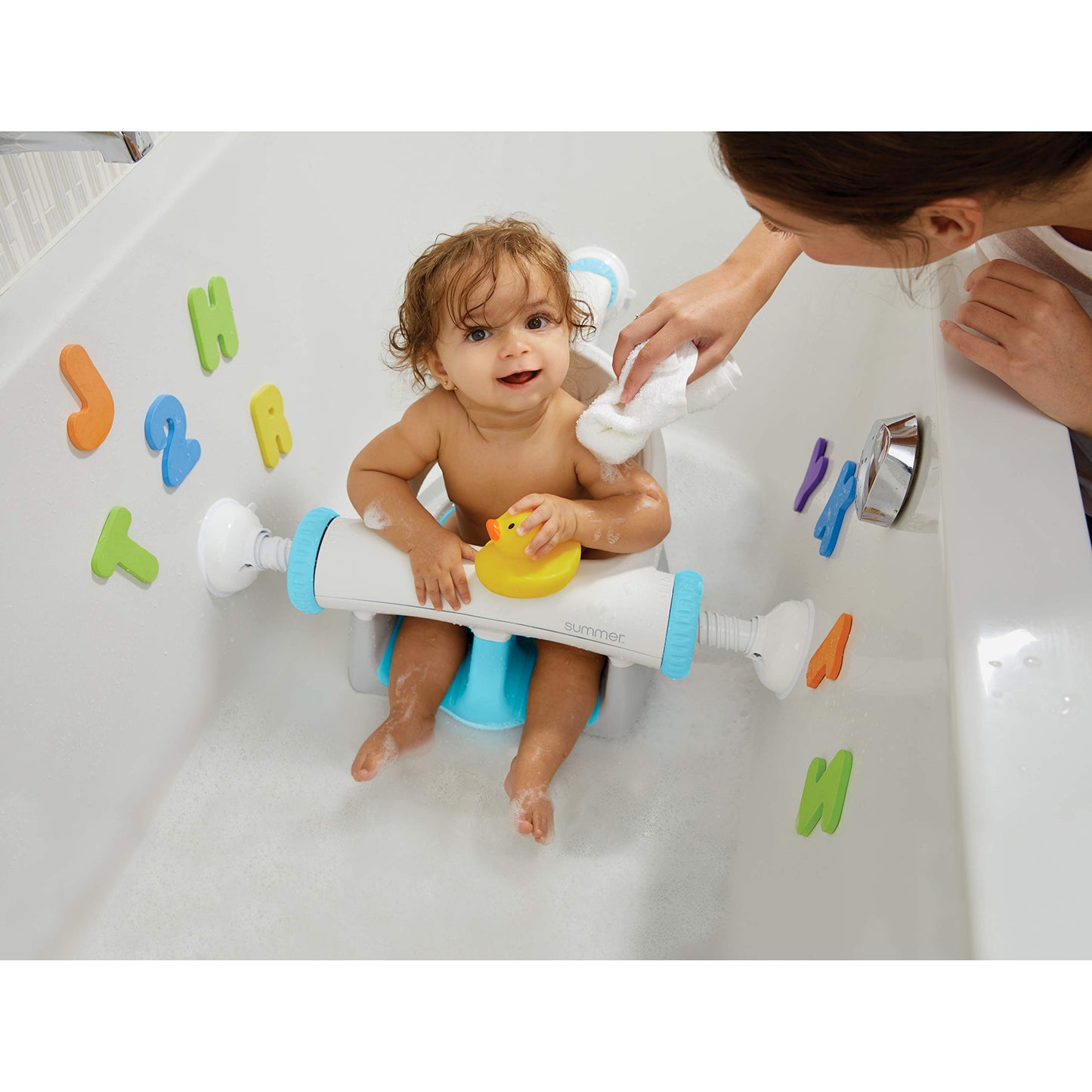 Asiento de Baño Summer Infant My Bath Seat contorneado para Niños con Orificios de Drenaje y Ventosas Seguras