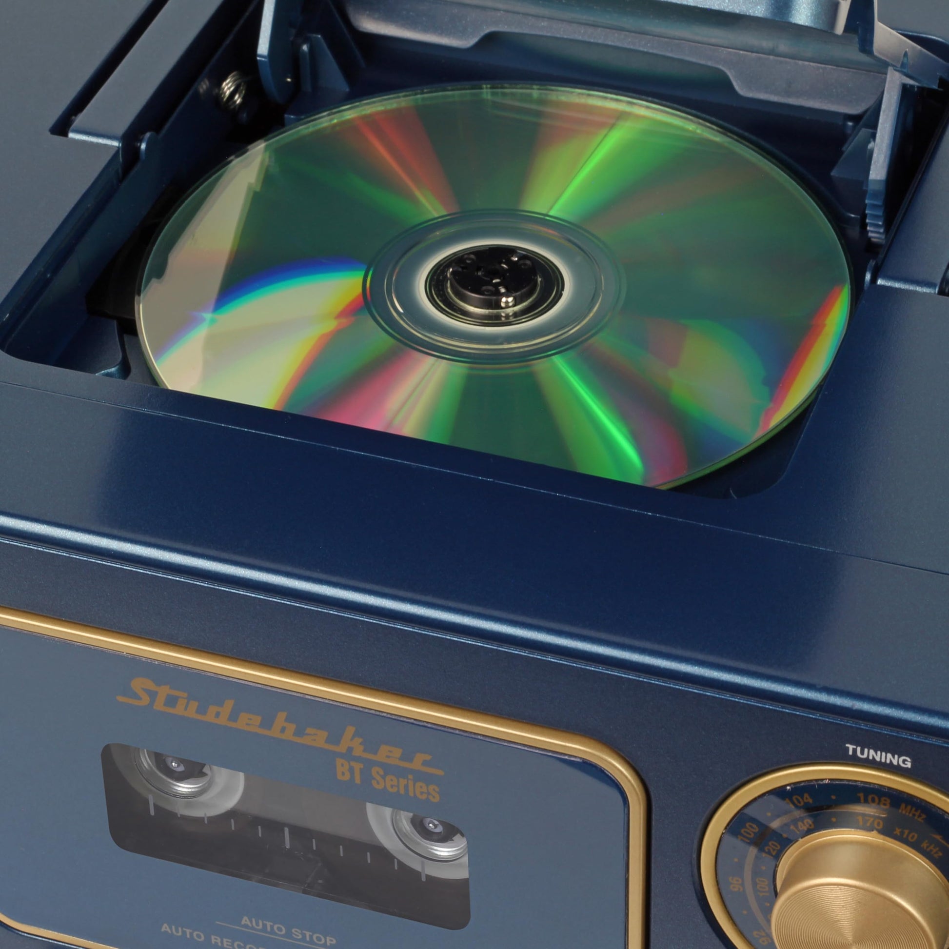 Reproductor de CD Estéreo Portátil Studebaker Azul con Bluetooth y Radio AM/FM
