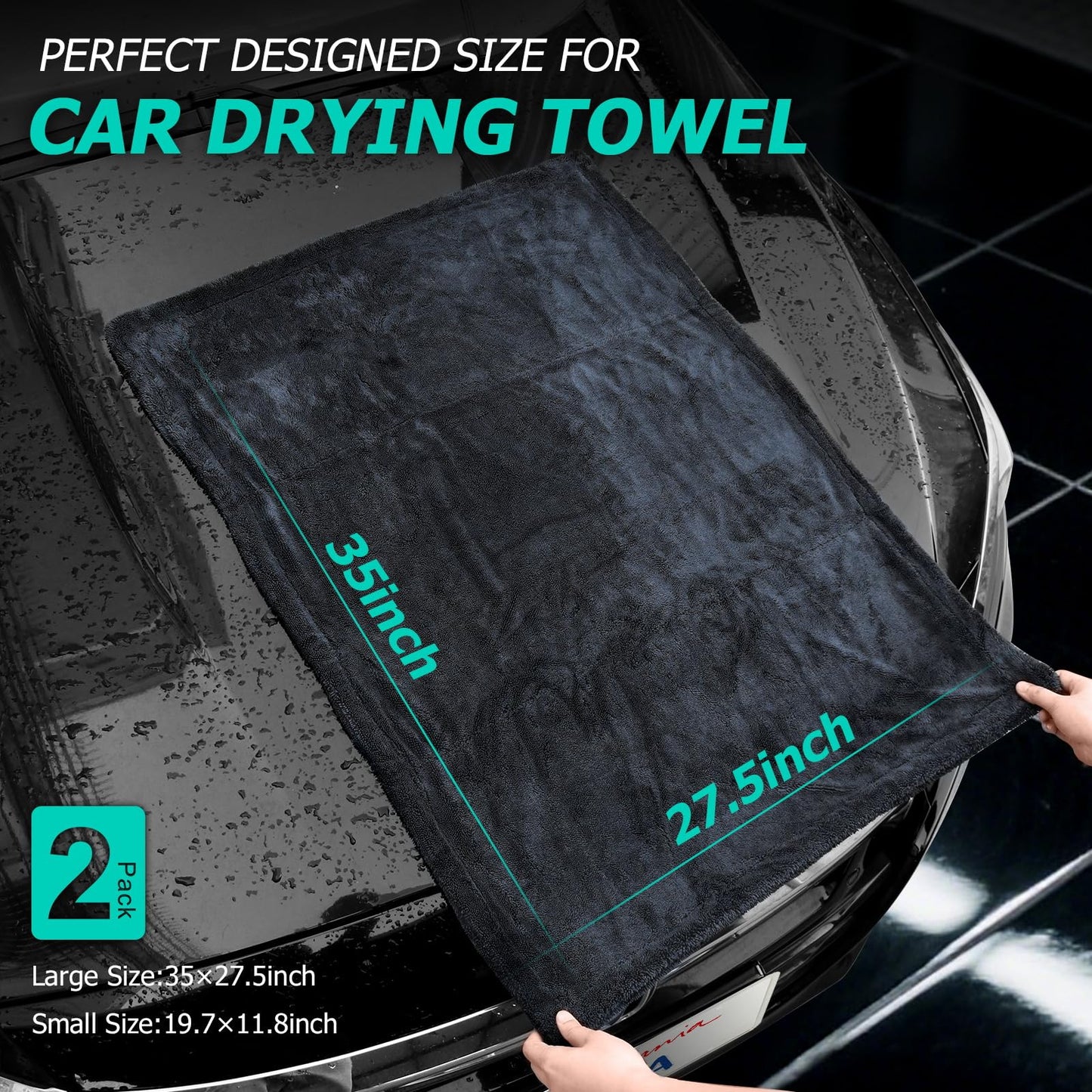 Toallas de Microfibra para Coches Ultra Suave Doble Cara 1300 g/m² Paquete de 2