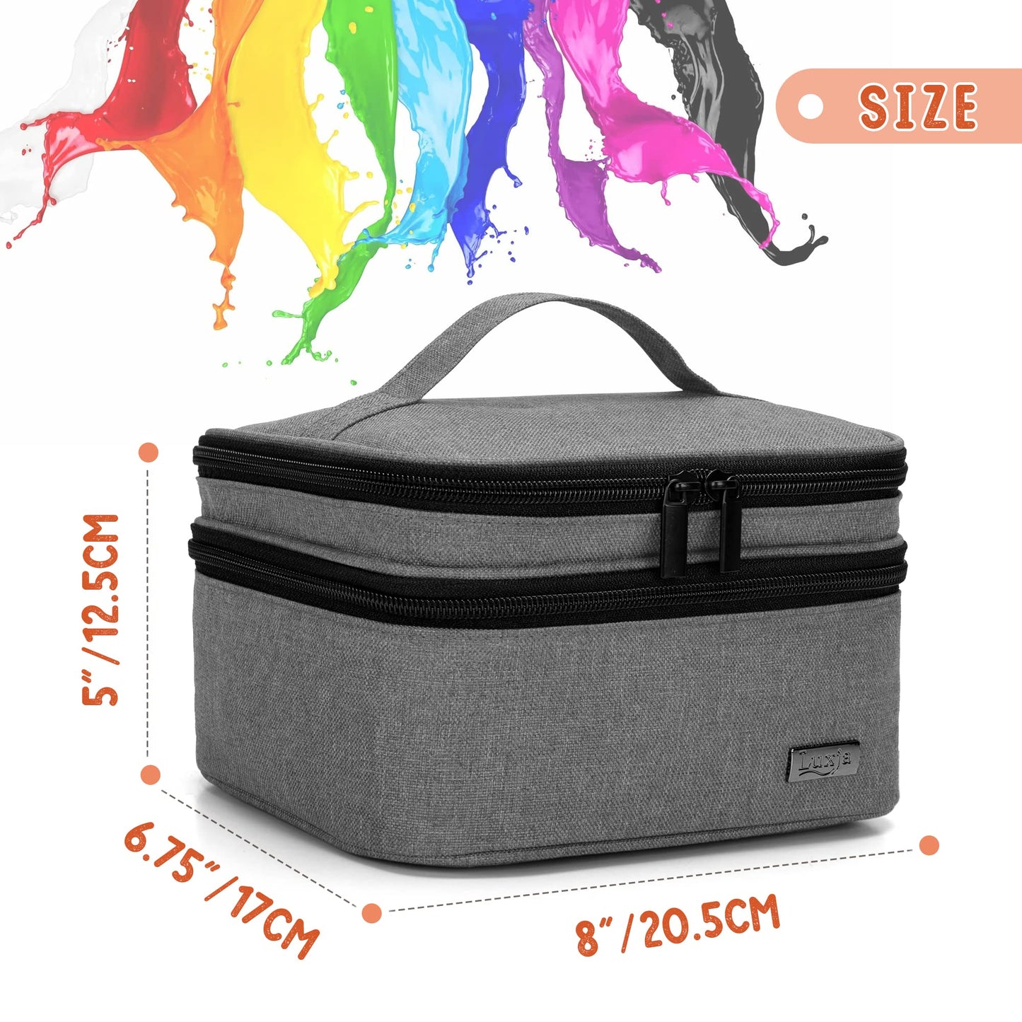 (Version 1: Hold 20 Bottles(15ml), Gray) - Luxja Nail Polish Carrying Case - Holds 20 Bottles (15ml - 0.5 fl.oz) or 30 Bottles (7ml - 0.27 fl.oz), Portable Organiser Bag for Nail Polish and Manicure Set, Grey