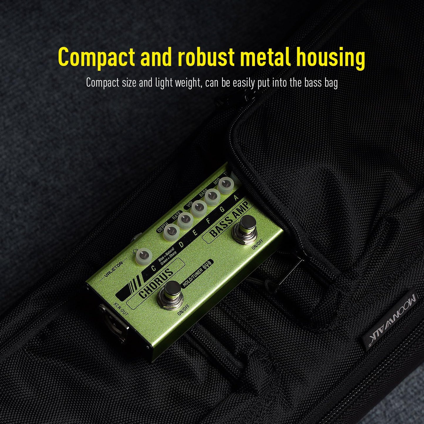 Pedal de Efectos Múltiples Valeton Bass Verde Amplificador Analógico Boost Comp Chorus para Bajo