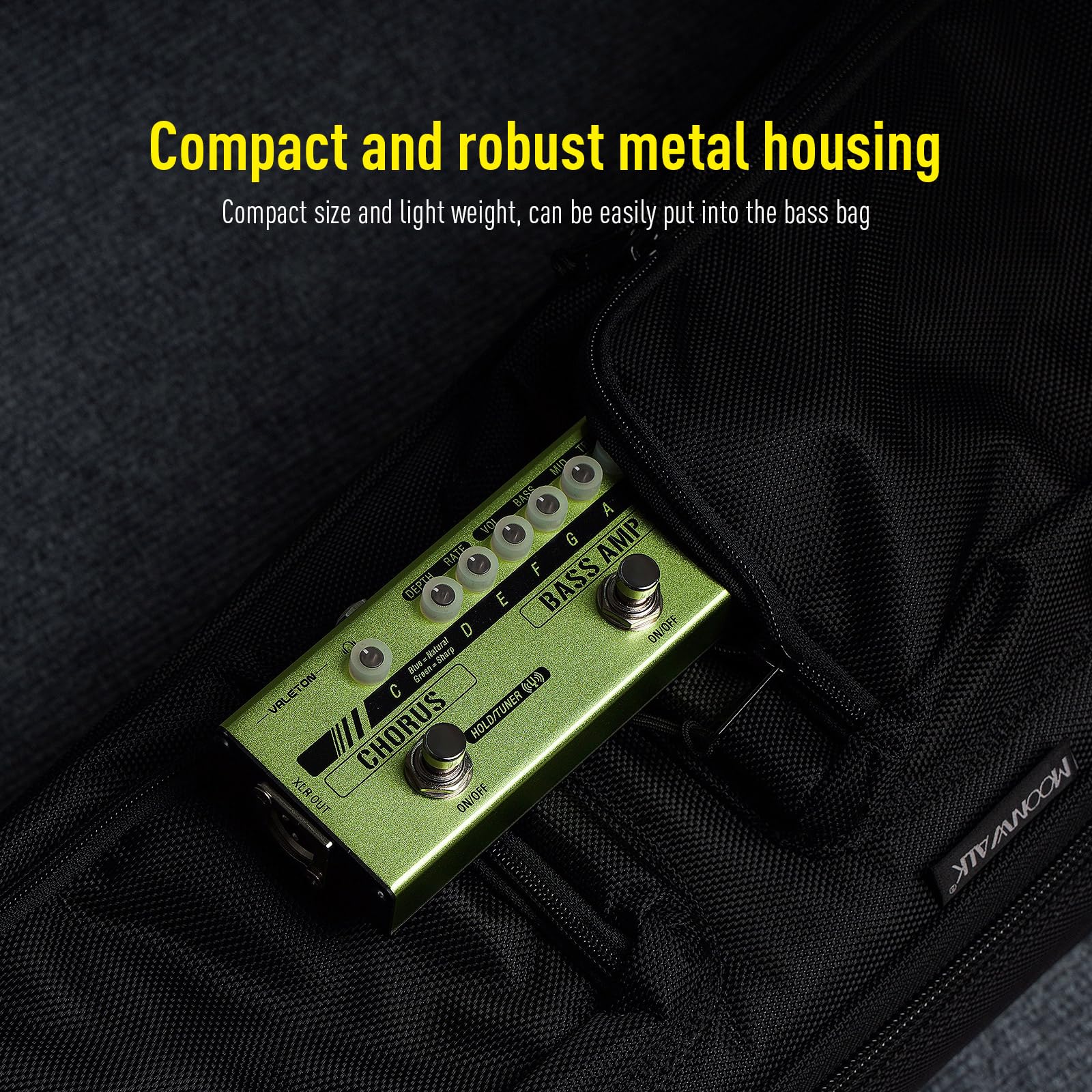 Pedal de Efectos Múltiples Valeton Bass Verde Amplificador Analógico Boost Comp Chorus para Bajo