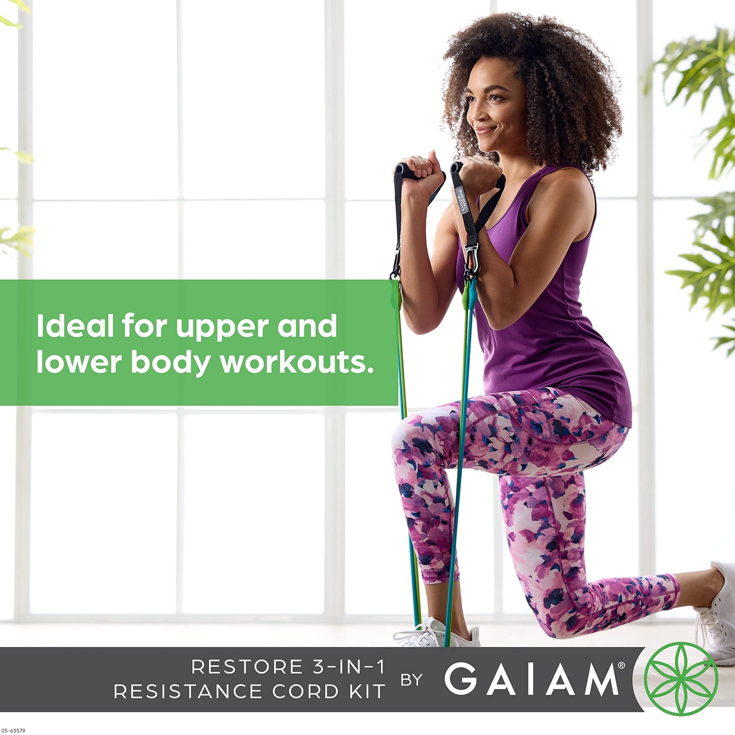 Gaiam - Kit de Banda de Resistencia 3 en 1 con Asas de Agarre cómodo y Bandas de Fuerza Intercambiables para Entrenamiento de Alta Intensidad