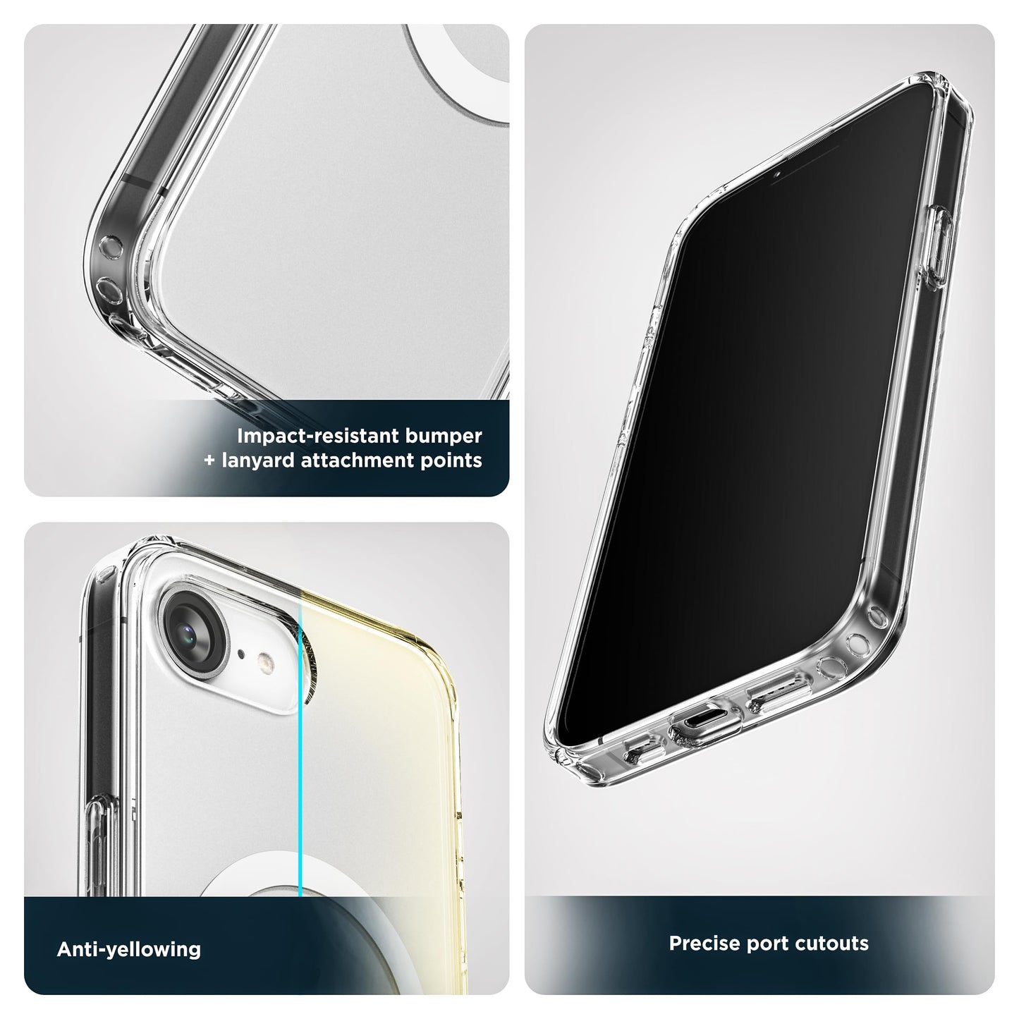 Funda Magnética Encased Transparente Anti-Amarillo y Antigolpes para iPhone 16e Compatible con MagSafe
