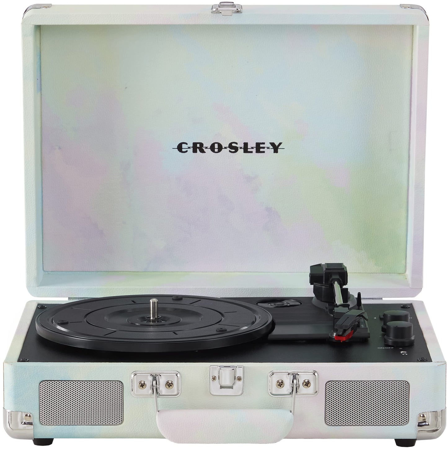 Crosley CR8005F-GW Cruiser Plus clásico 3 velocidades Bluetooth In/out veliz Tocadiscos de Vinilo Tocadiscos Verde Acuarela