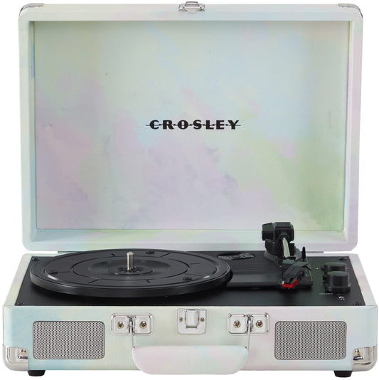Crosley CR8005F-GW Cruiser Plus clásico 3 velocidades Bluetooth In/out veliz Tocadiscos de Vinilo Tocadiscos Verde Acuarela