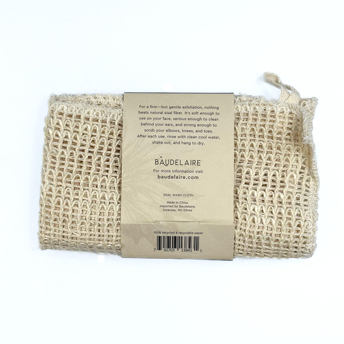 Sisal Wash Cloth, 1 COUNT by Baudelaire