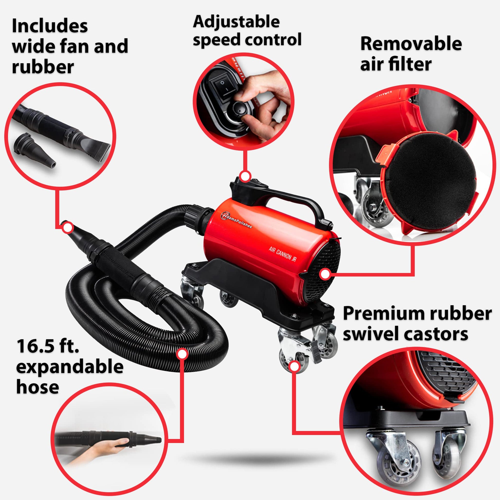 Soplador de Lavado Adam's Polishes Azul Alta Potencia para Coche