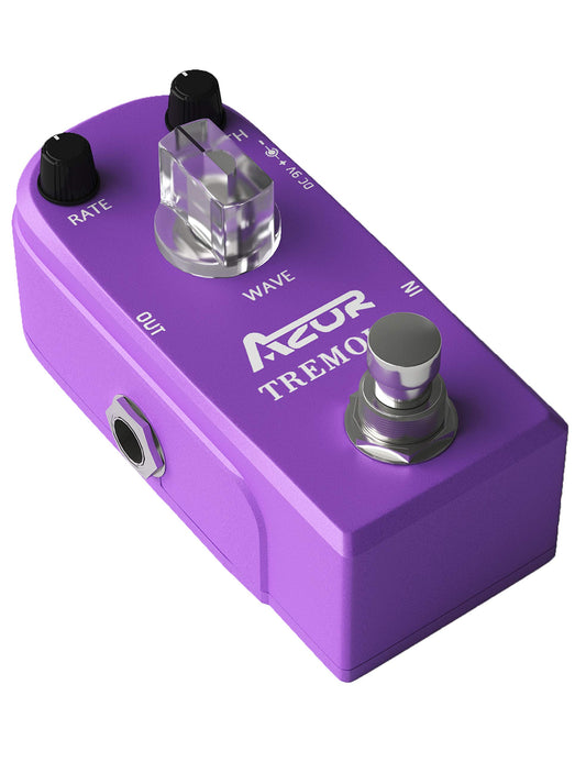 AZOR Tremolo Classic Mini Pedal de efecto guitarra con carcasa de aleación de aluminio True Bypass