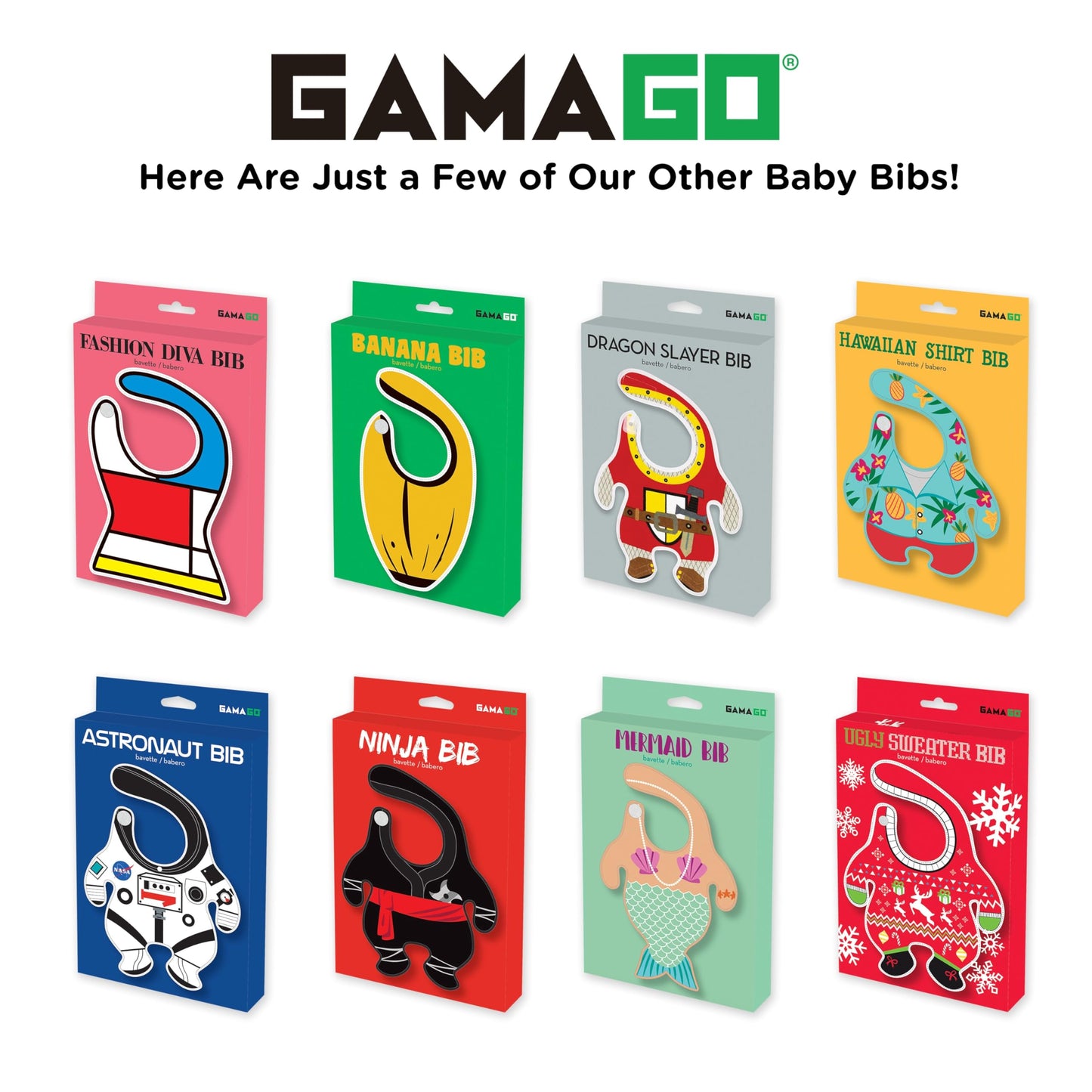 Gamagao - Babero para bebé con suéter navideño (30,5 x 25,4 x 0,25 cm)