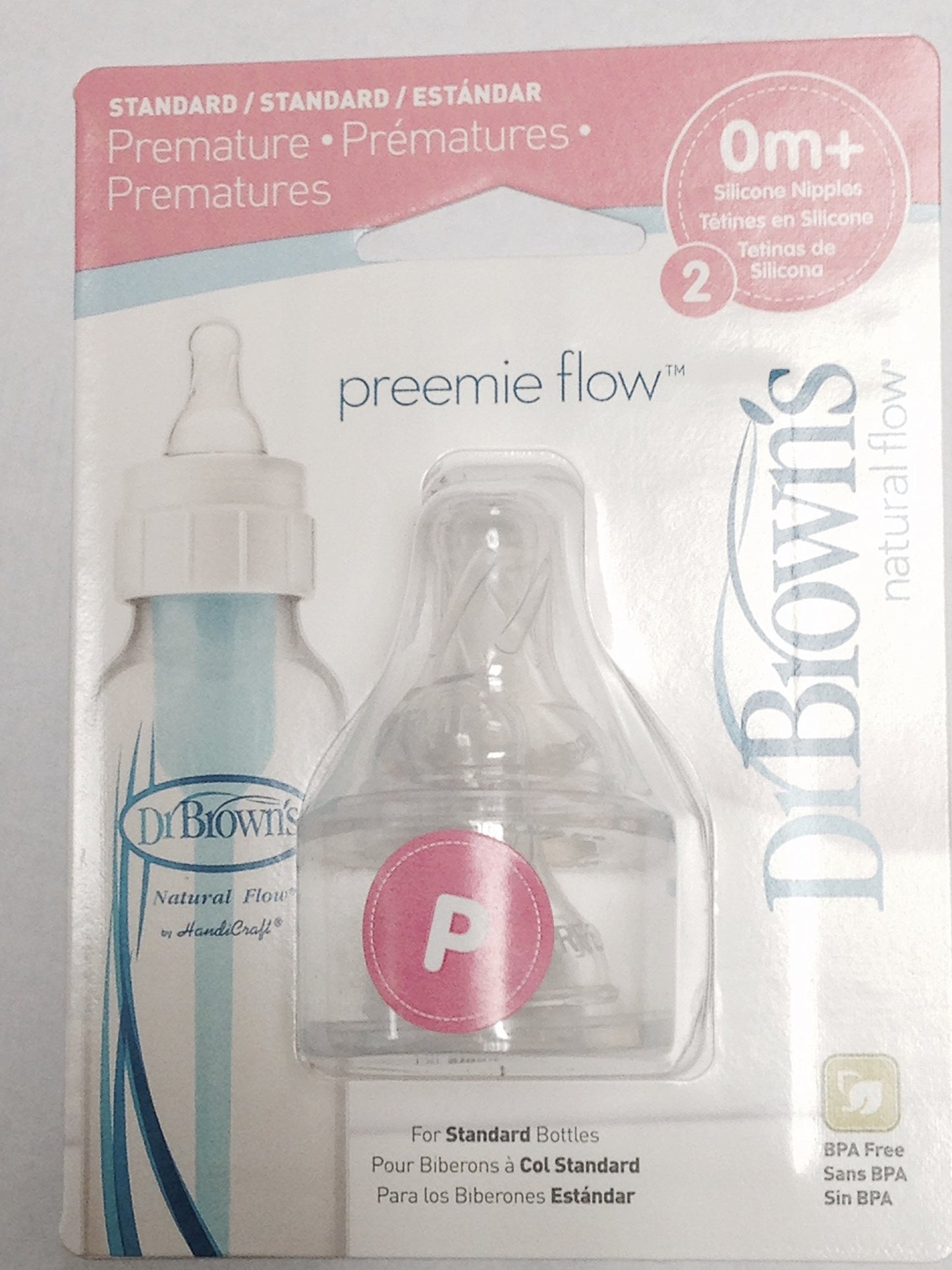 Chupete Standard Natural Flow Dr. Browns Preemie Paquete de 4