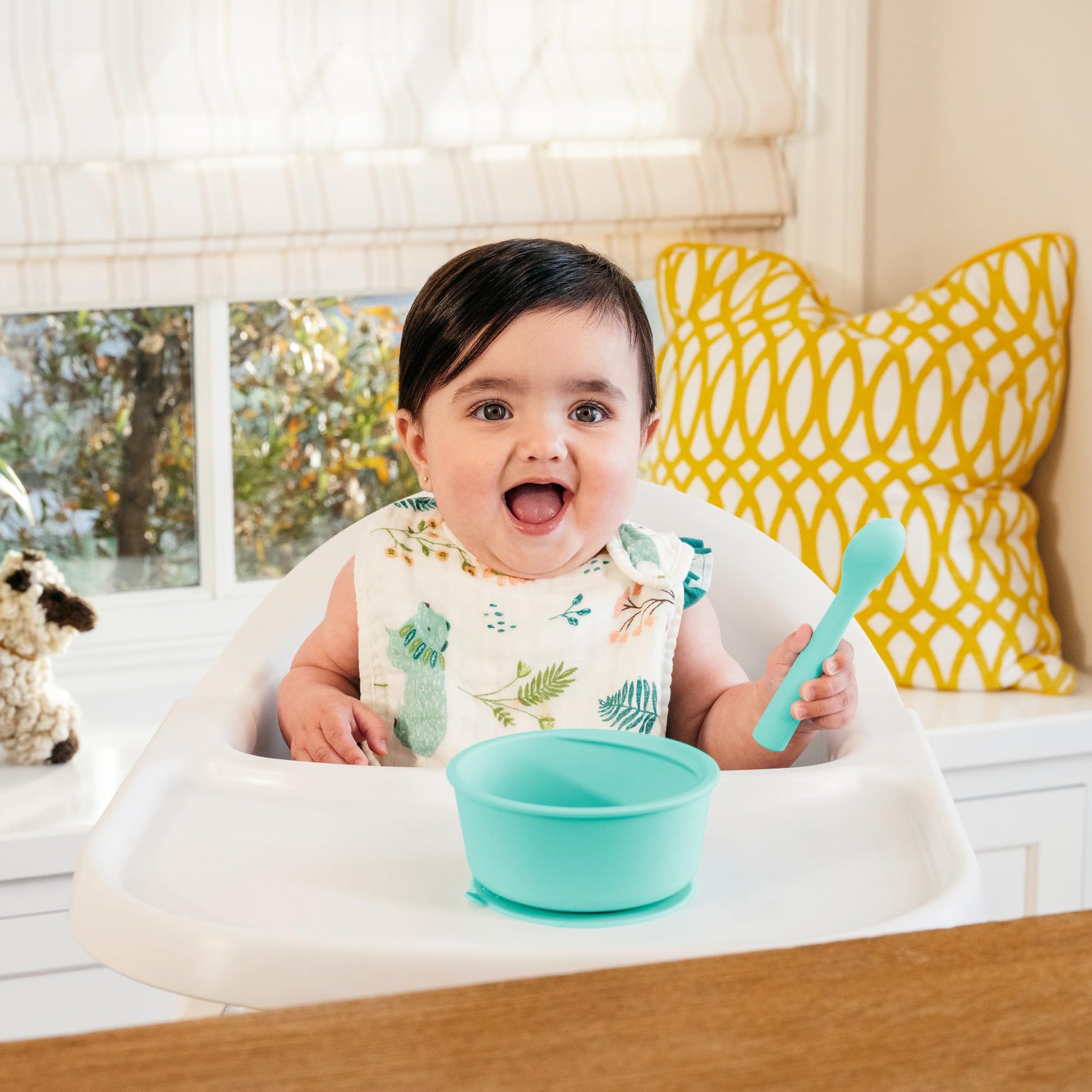 Juego de Alimentación Munchkin Menta Silicone para Bebés y Niños Pequeños