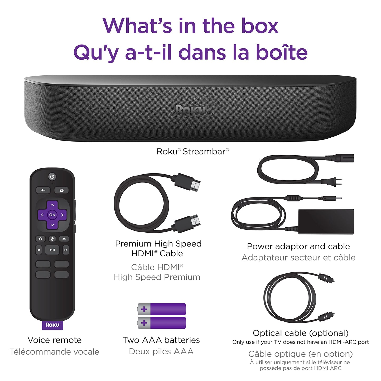 Reproductor Multimedia Roku Streambar Negro con Audio Premium 4K/HD/HDR