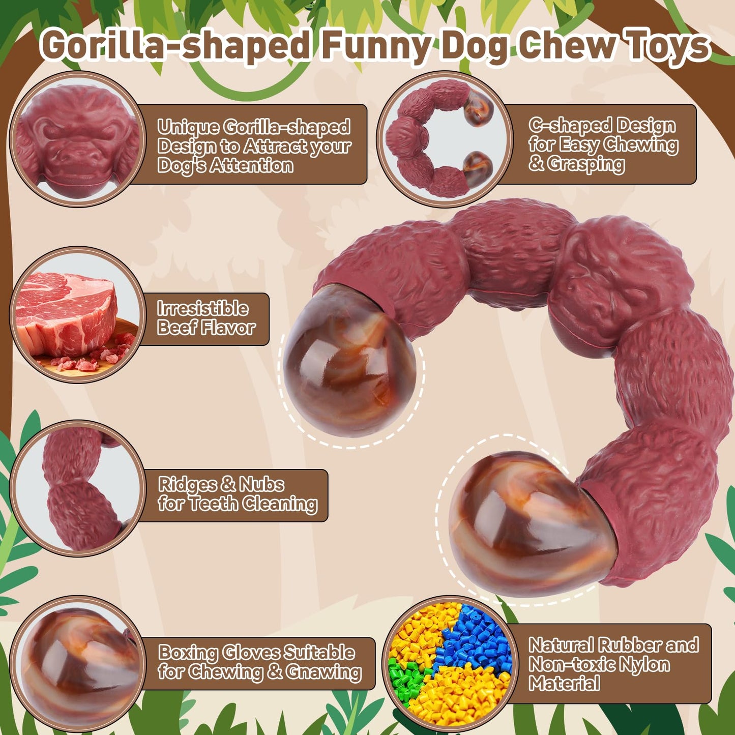 BIKIISEN - Juguetes para perros grandes: masticables y chirriantes, interactivos para aldeaños ataques de visitante