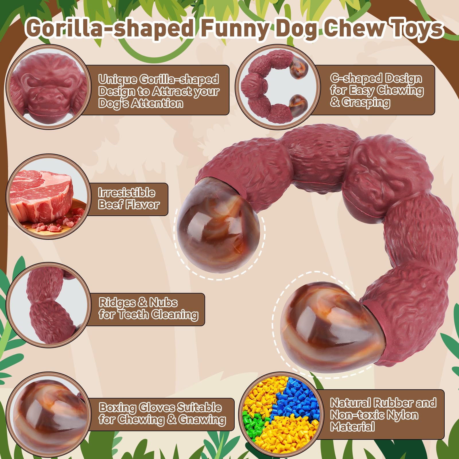 BIKIISEN - Juguetes para perros grandes: masticables y chirriantes, interactivos para aldeaños ataques de visitante