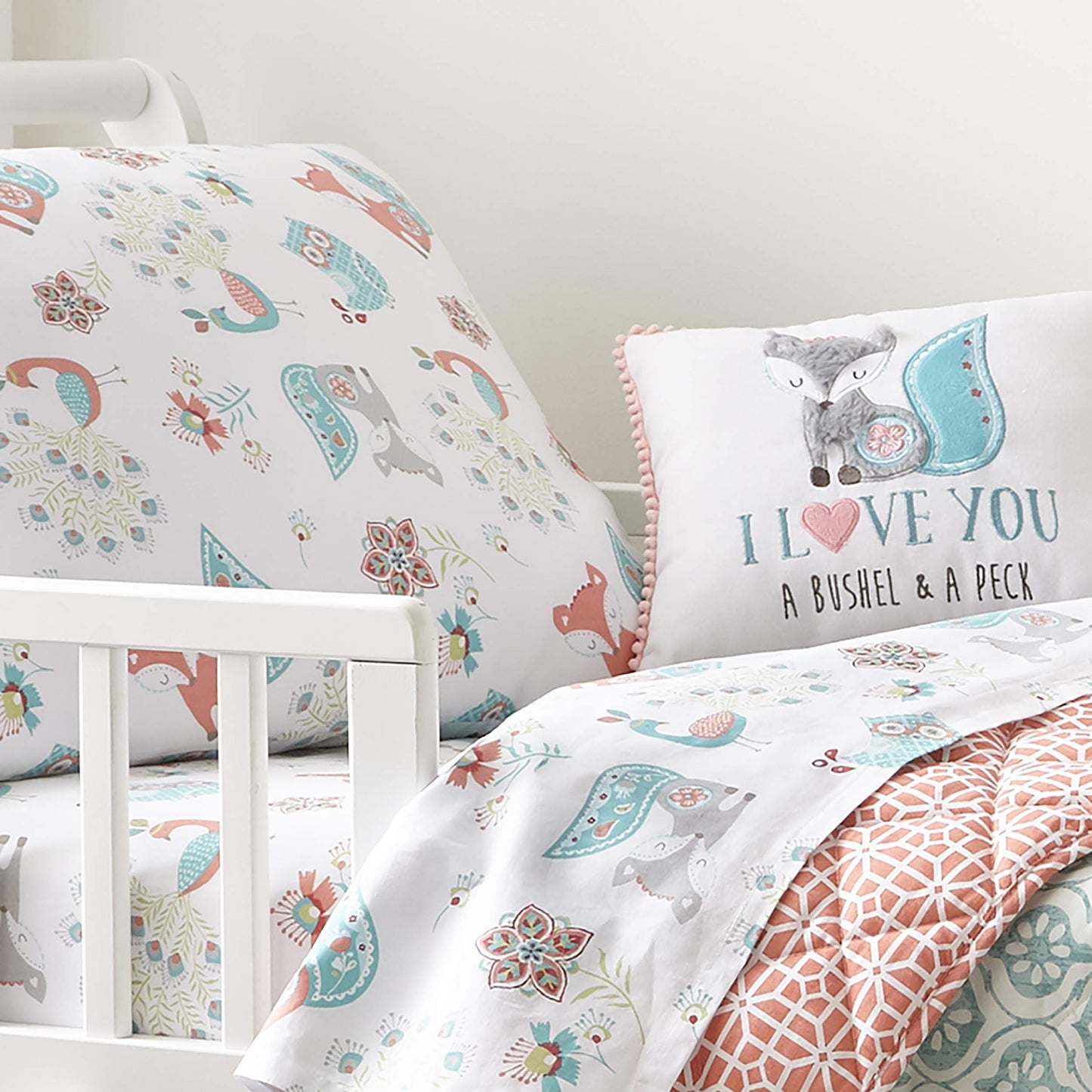 Levtex Home Kids Fiona Fox 5 Piece Toddler Bedding Set, Multicolor