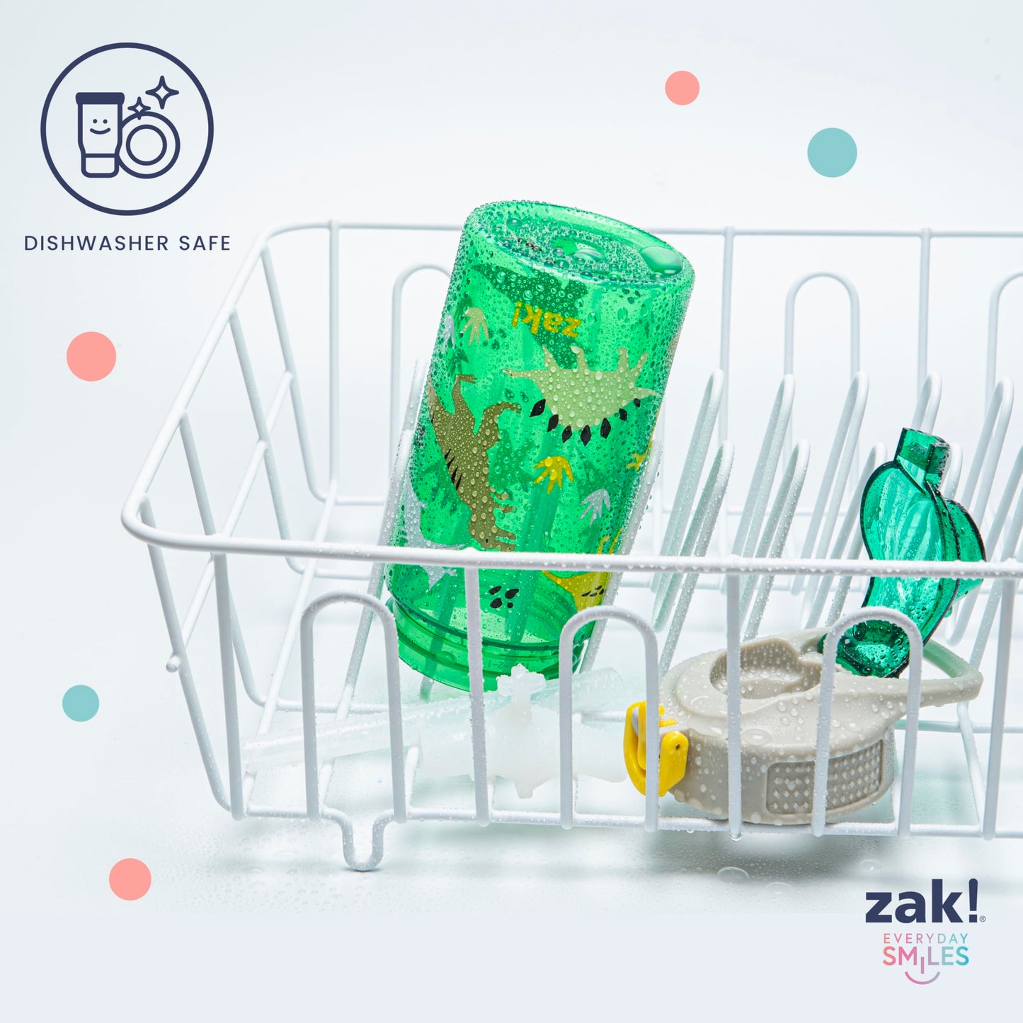 Botella de Agua Zak Designs Patrulla Canina con Popote y Mango a Prueba de Fugas para Niños