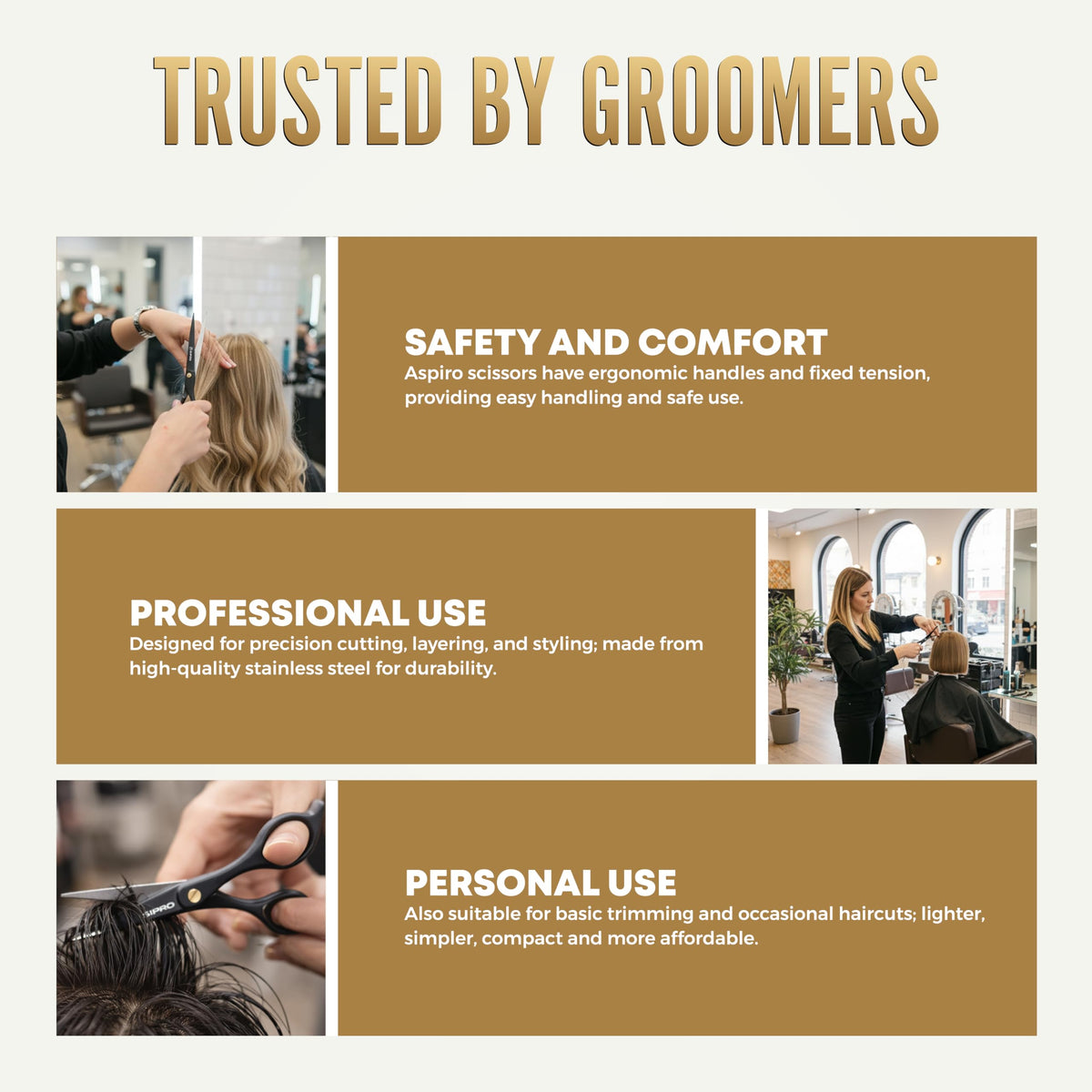 ASIPRO Tijeras profesionales de corte de pelo, 16,5 cm + bolsa y peine, tijeras profesionales Tijeras para Cortar Cabello tijeras de pelo para mujeres, hombres y niños, tijeras de corte de pelo de