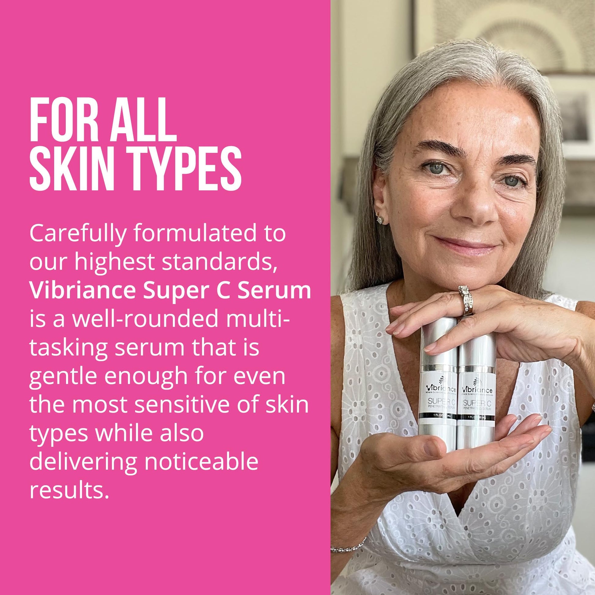 Vibriance Super C Serum for Mature Skin, Made in USA, All-In-One Formula Hydrates, Firms, Lifts, Smooths, Targets Age Spots, Wrinkles, Vitamin C Serum; 1 fl oz - Pack of 3