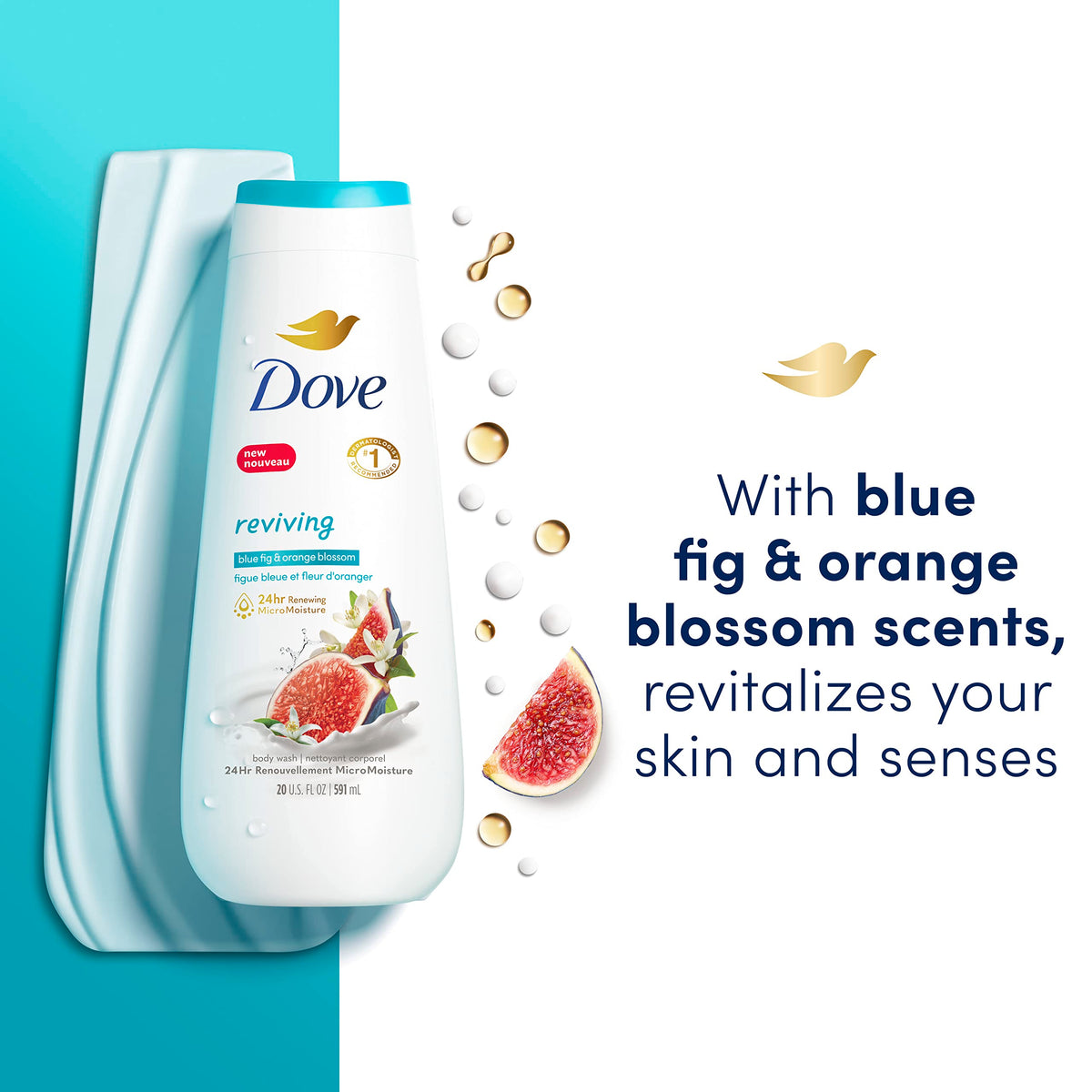 Dove go fresh Body Wash, Blue Fig and Orange Blossom 22 oz