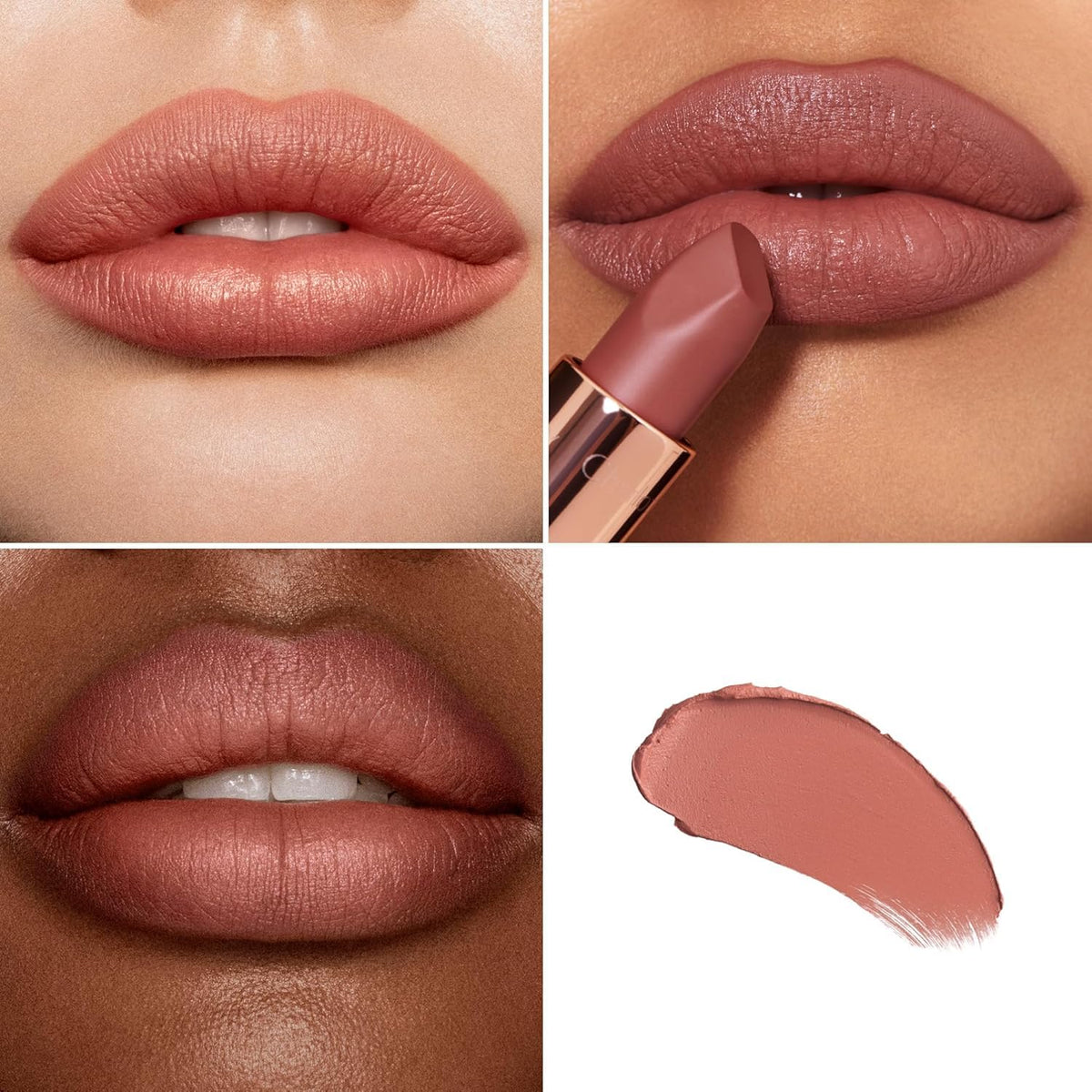 Charlotte Tilbury Lápiz labial Matte Revolution - Lápiz labial mate de larga duración con color para construir e ingredientes amantes de los labios, fórmula cremosa y fácil de mezclar